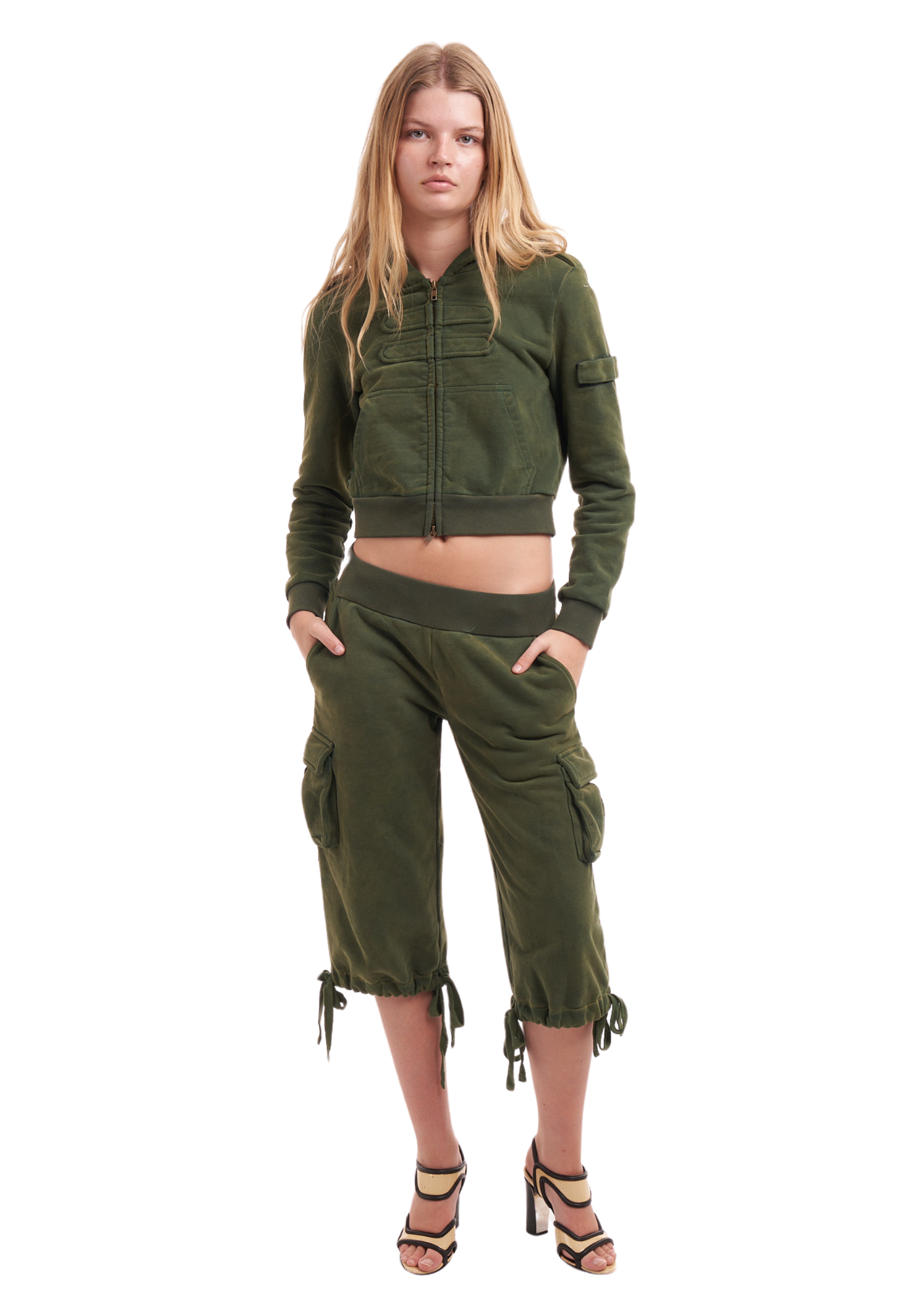 UTILITY TRACK CAPRIS IN MILITARY GREEN