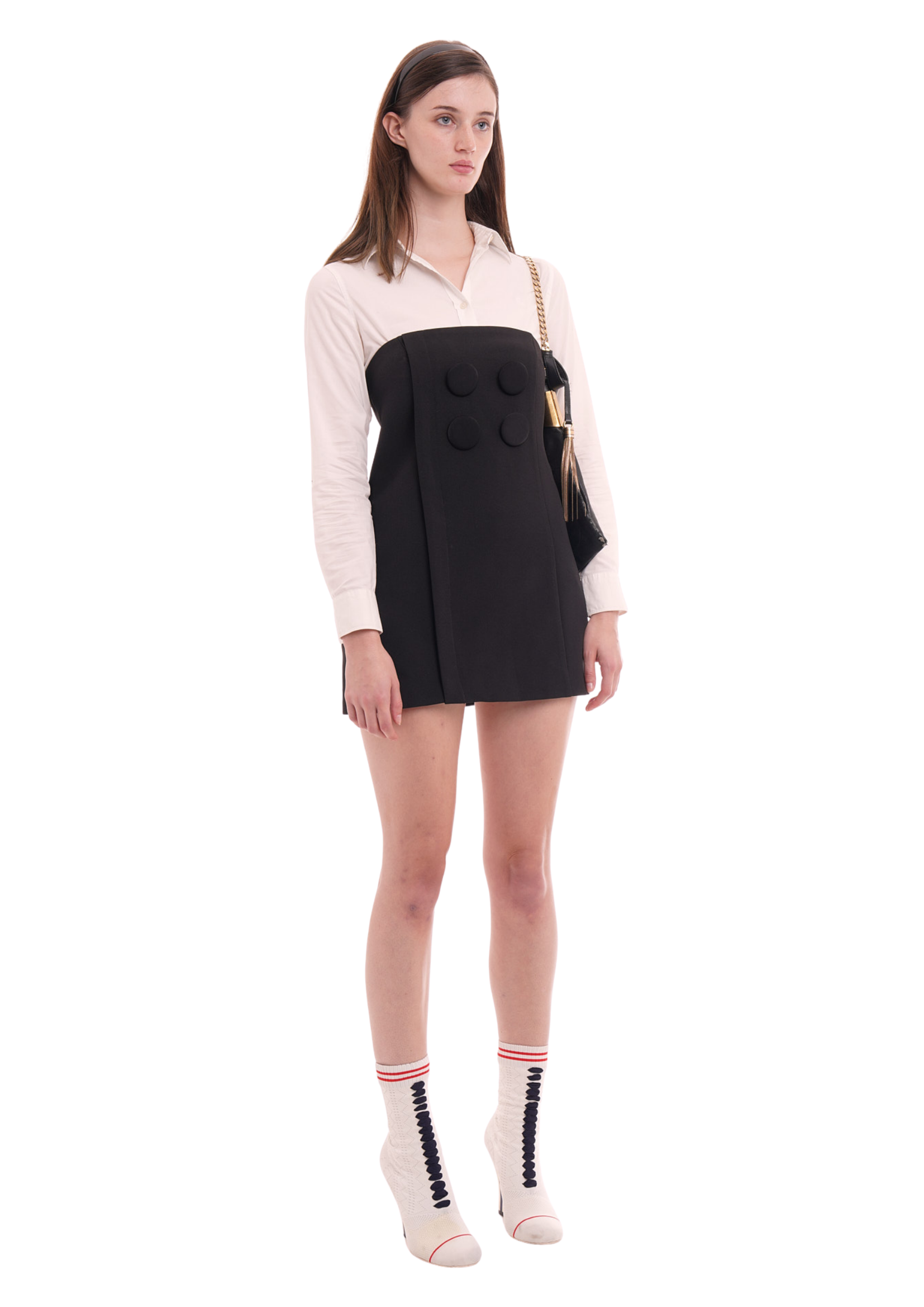 WRAP BUTTON UP DRESS IN BLACK