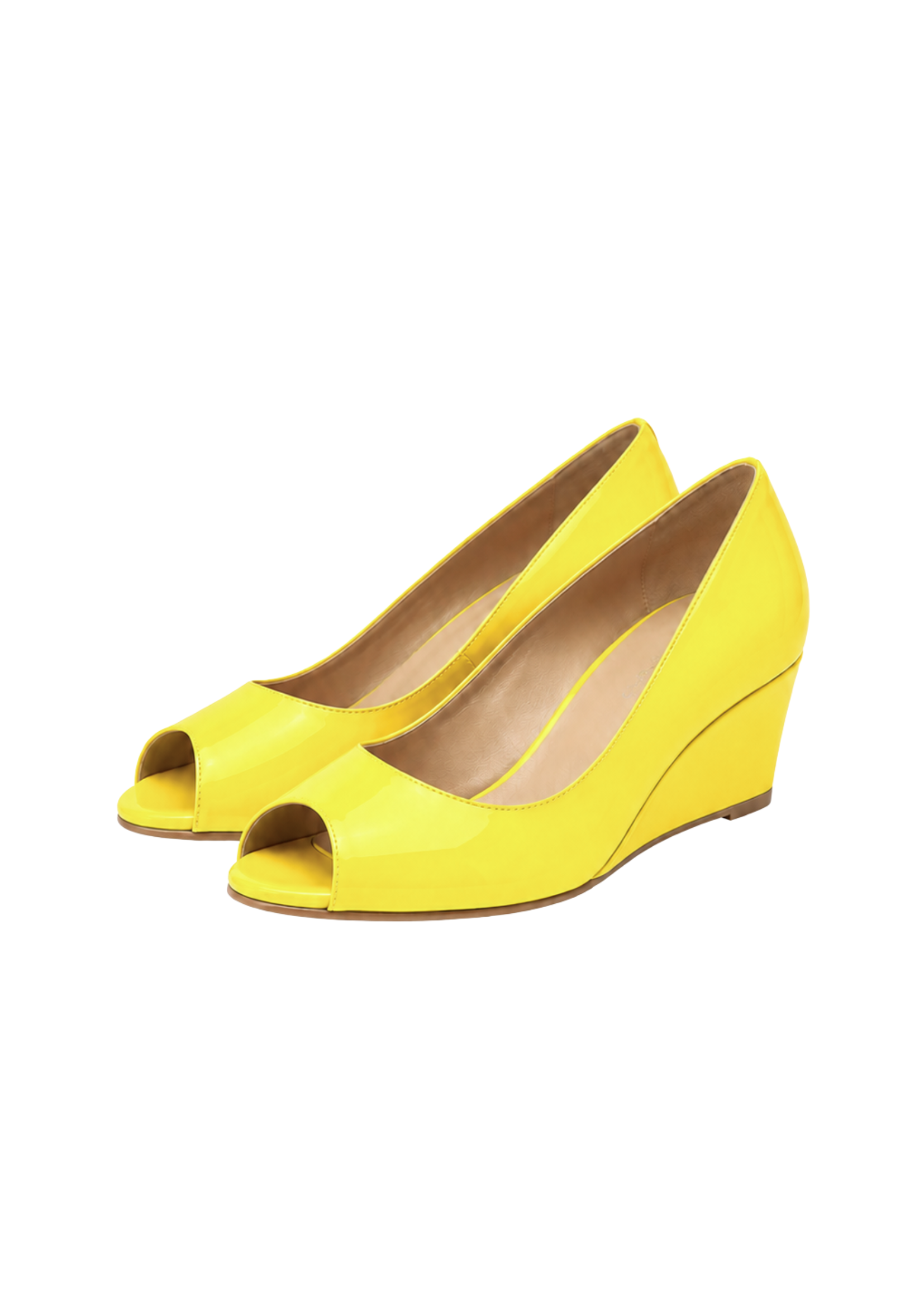 OPEN TOE MULE WEDGE IN YELLOW