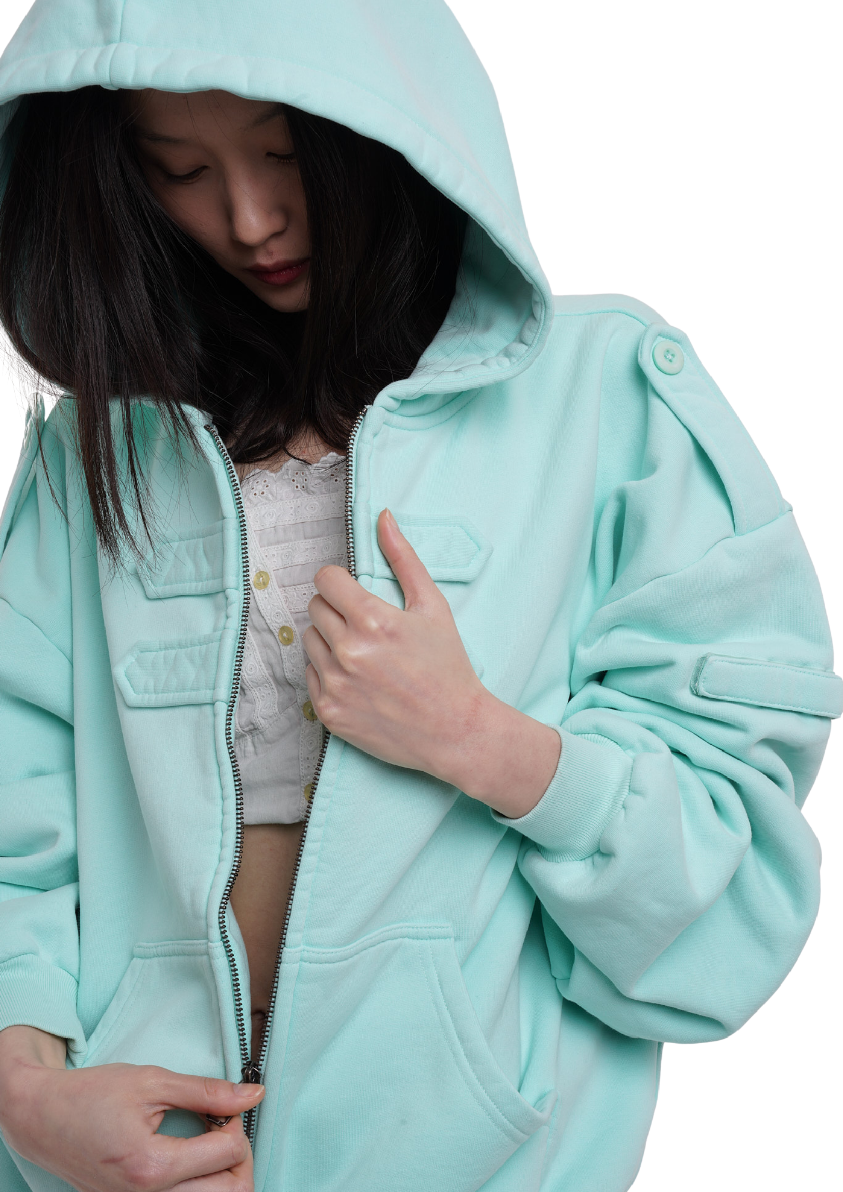 COVER HOODIE IN ICE