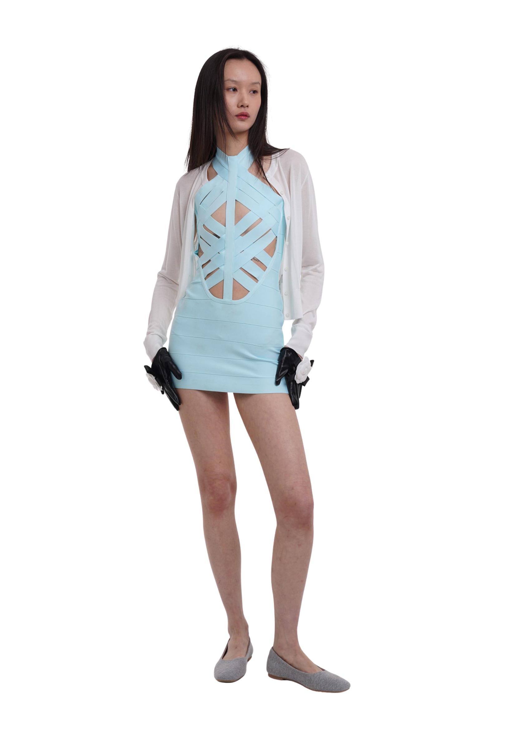 THE UNCOVER BANDAGE DRESS IN ICE