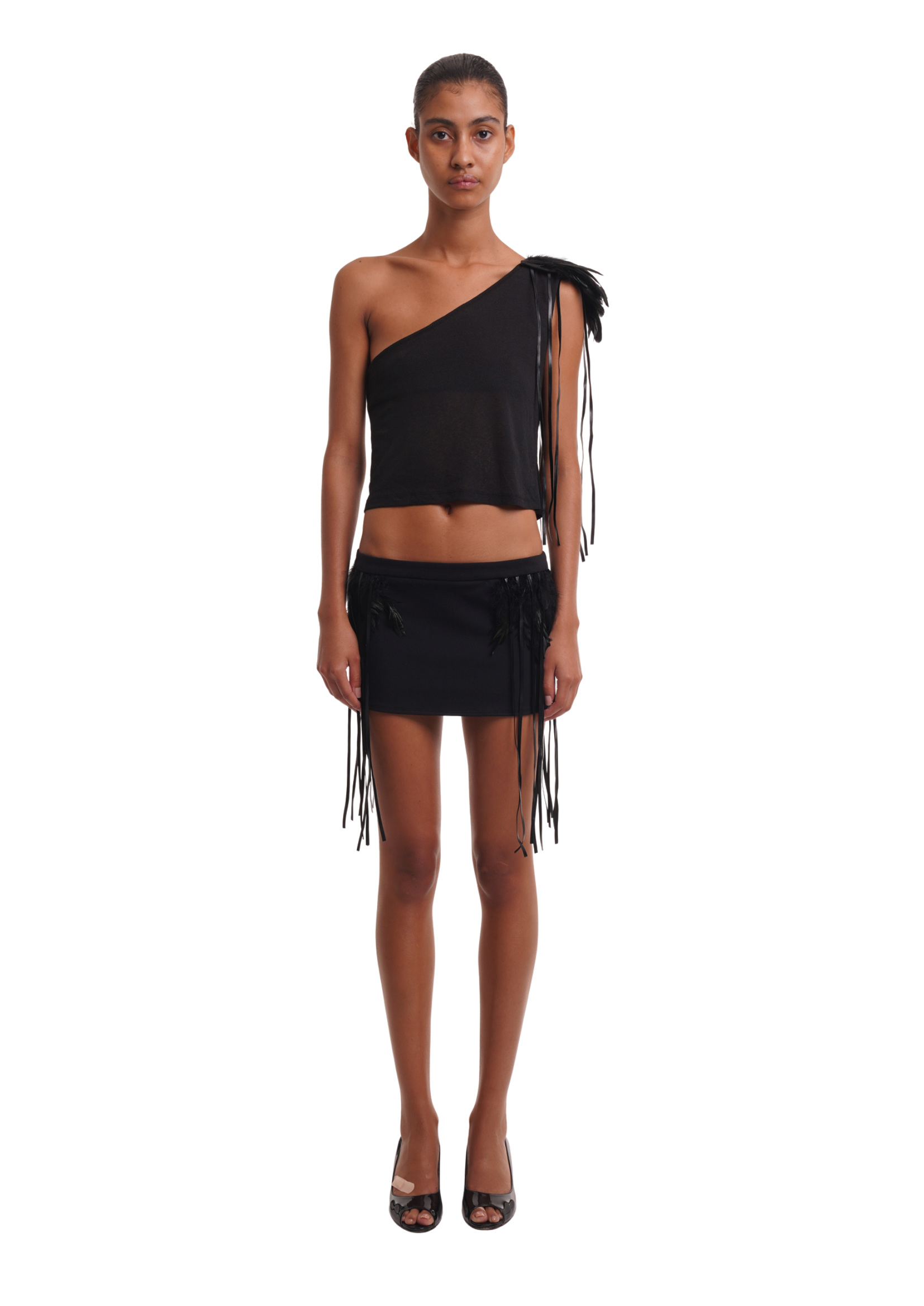 HAVEN ASYMMETRIC TOP IN BLACK