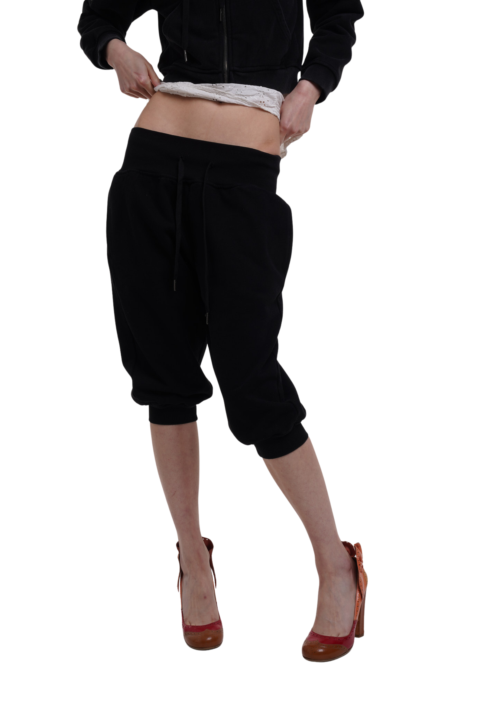 SWEATS SET CAPRIS IN WORN BLACK