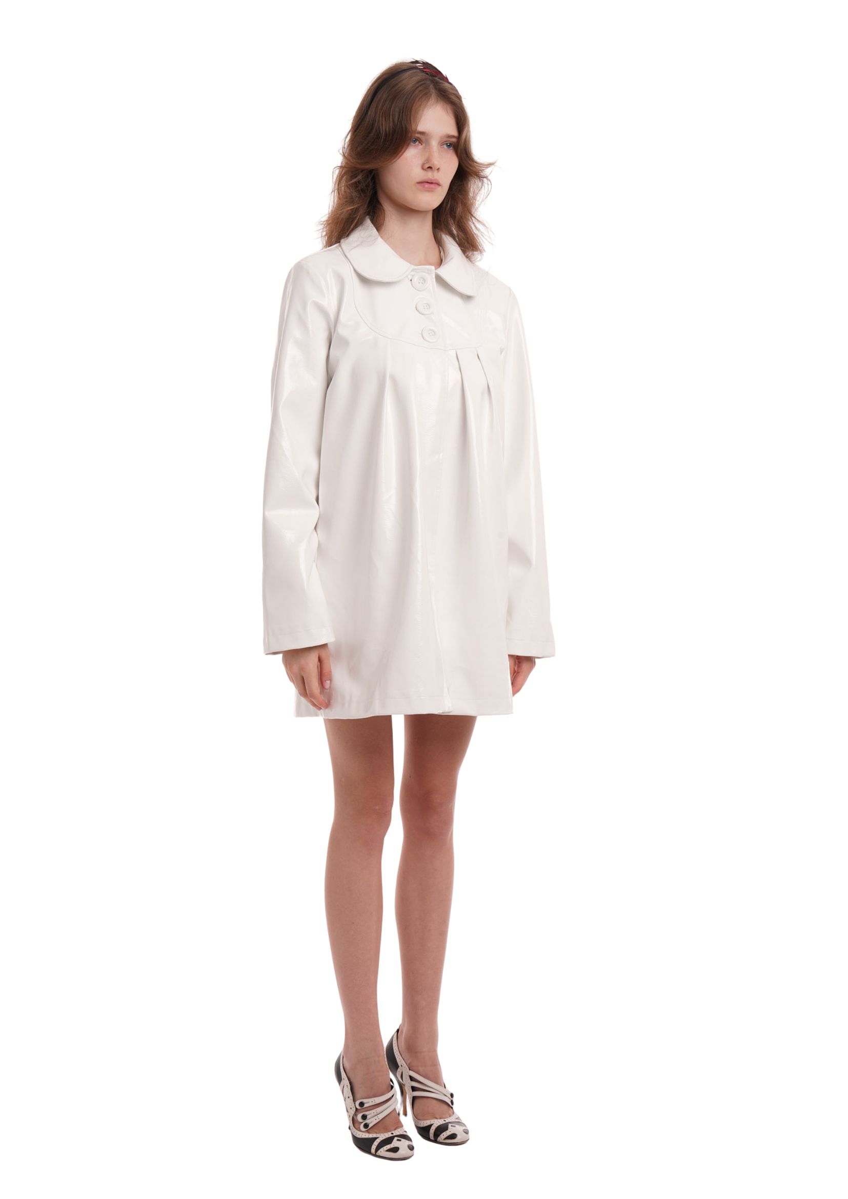 AFTER DARK COAT IN WHITE GLOSS