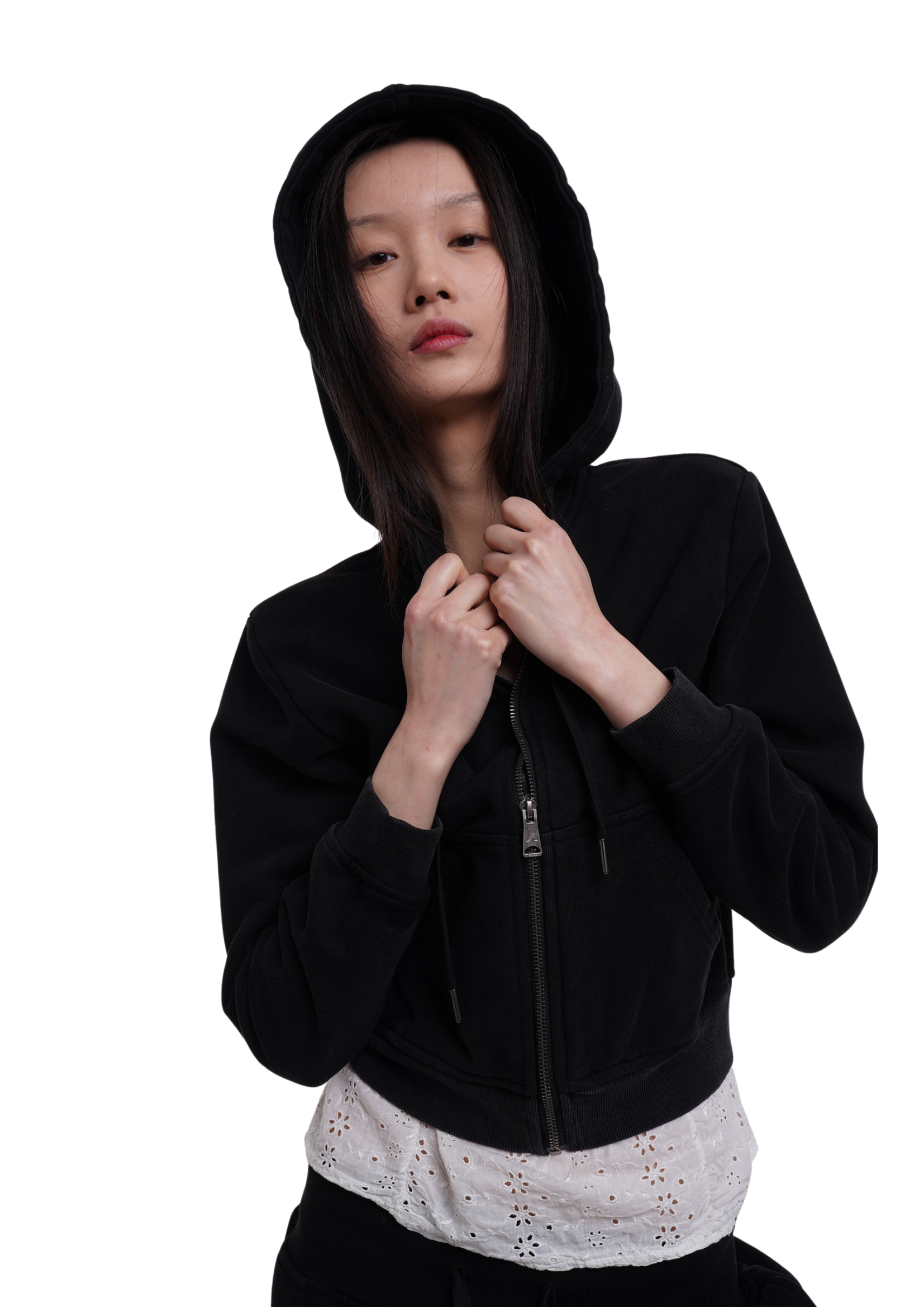 SWEATS SET HOODIE IN WORN BLACK