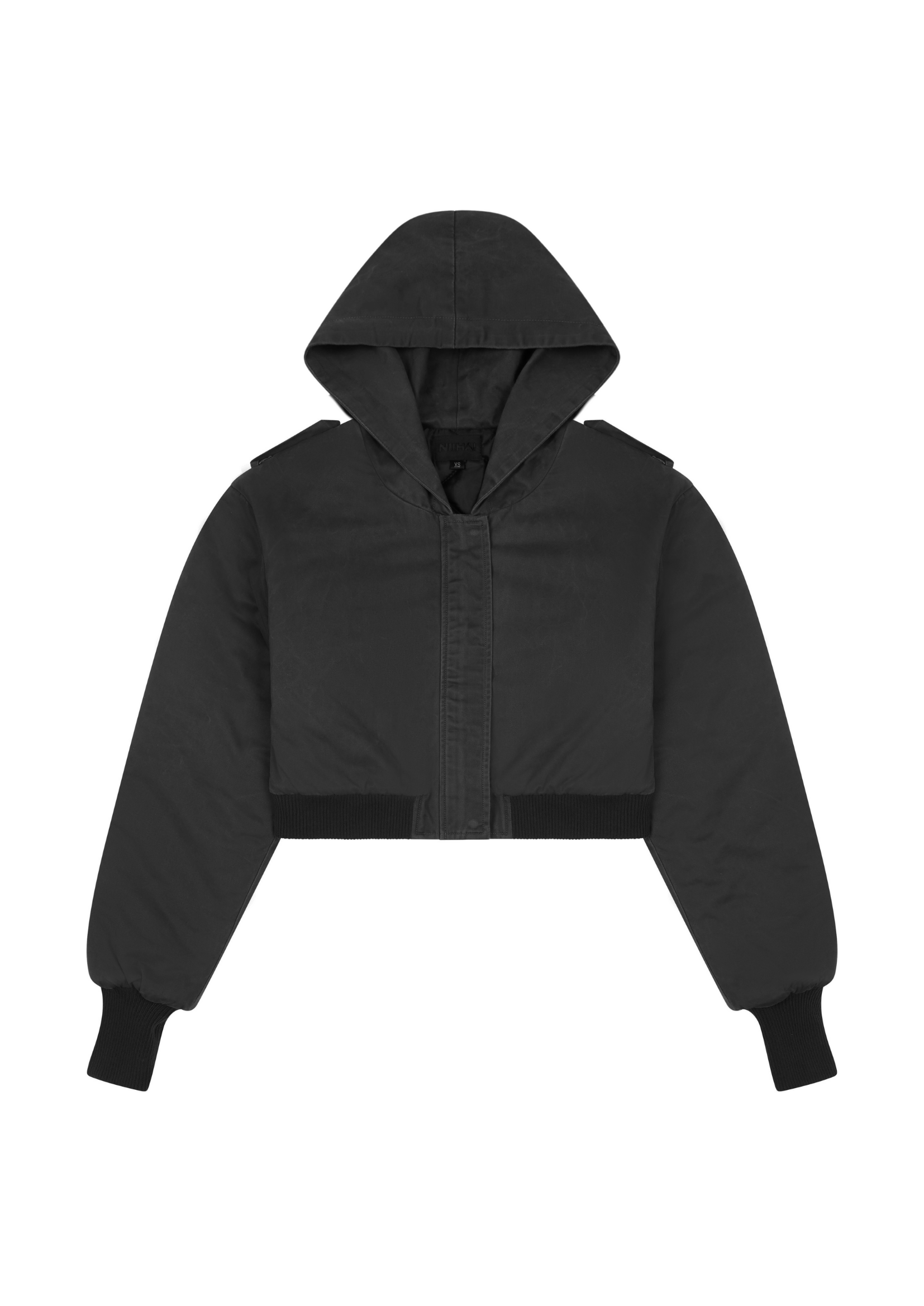 CAP CROP JACKET IN WORN BLACK