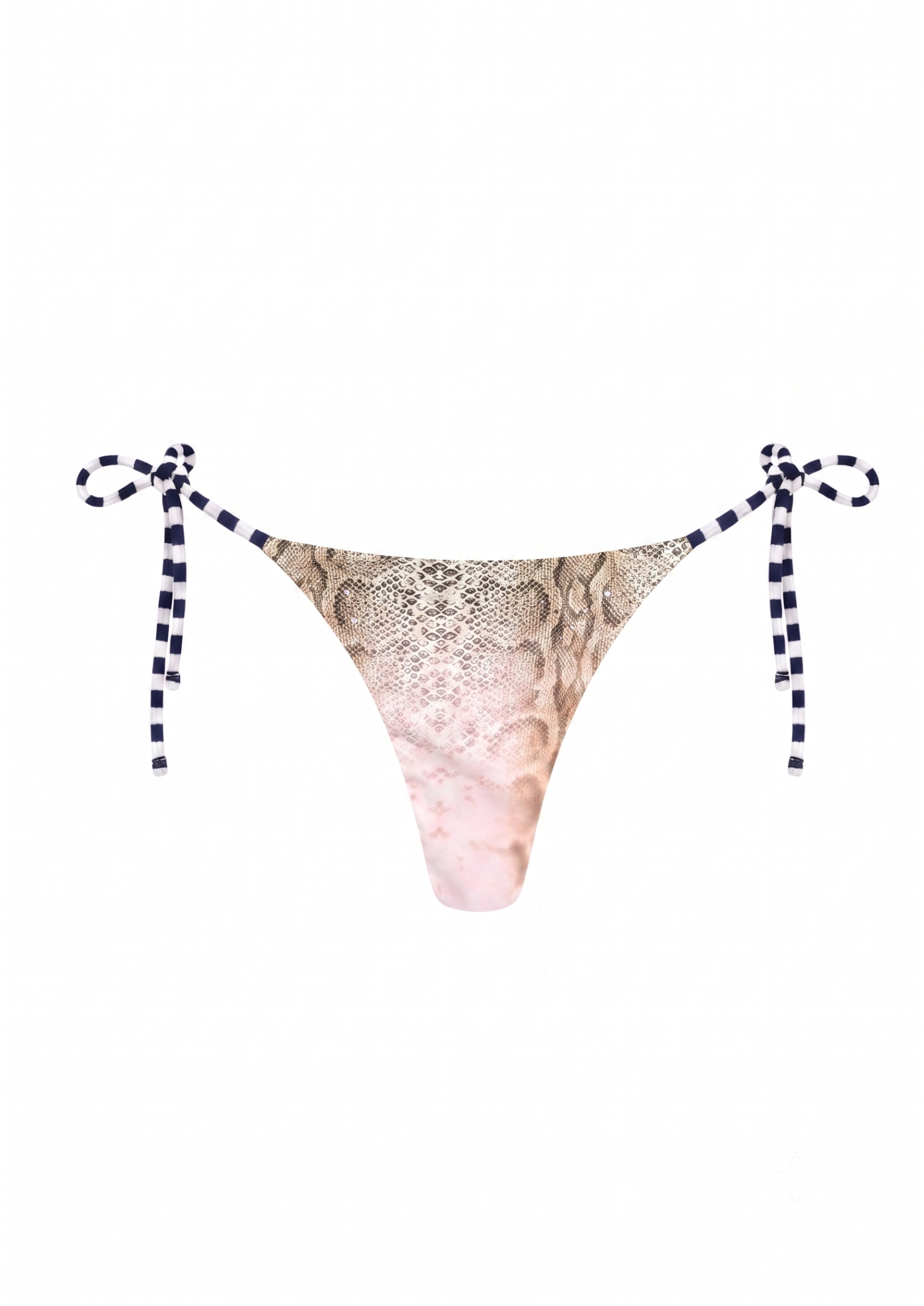 NIIHAI X MAIN ROSE TRIANGLE BIKINI BOTTOM IN PINK SNAKE