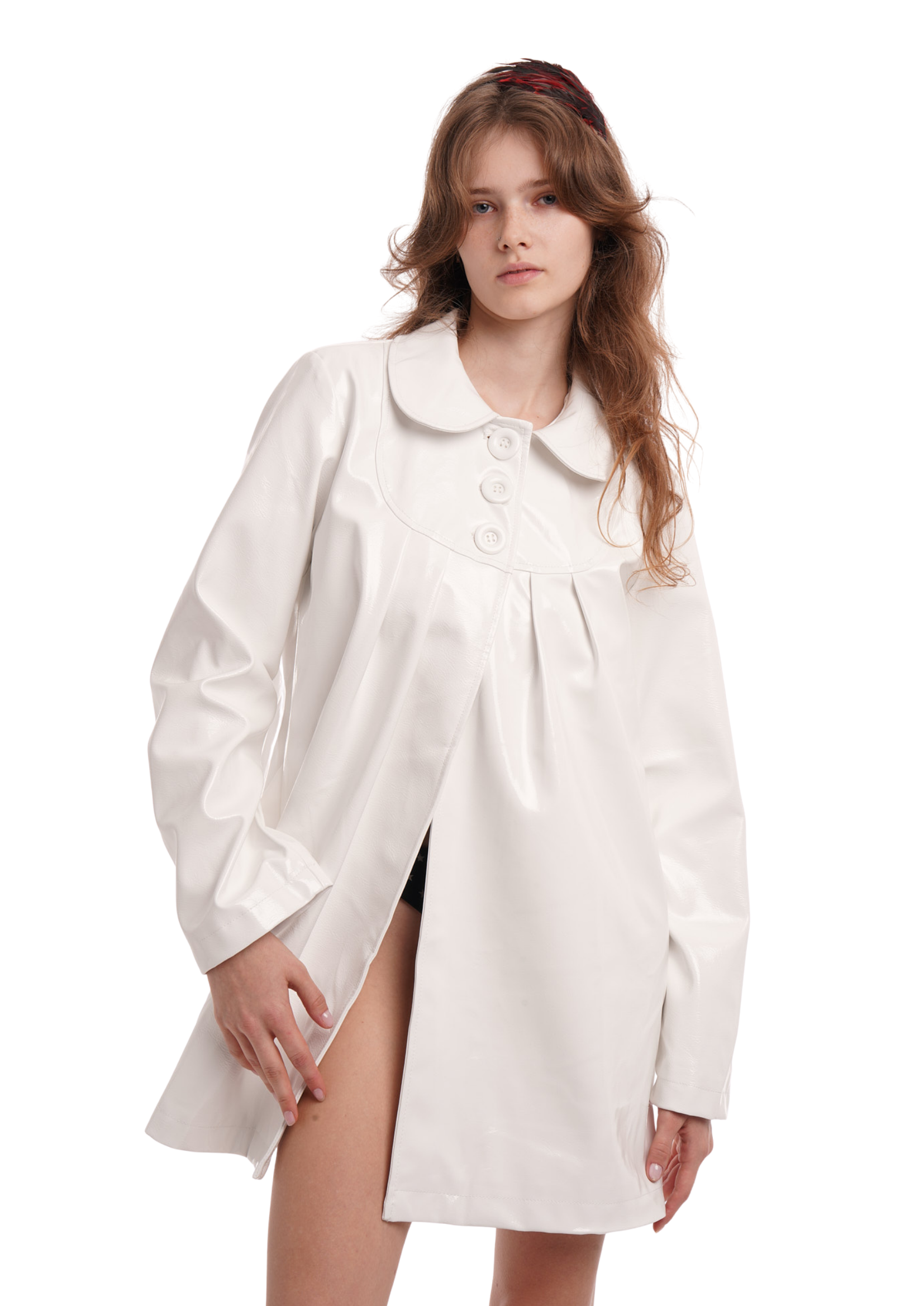 AFTER DARK COAT IN WHITE GLOSS