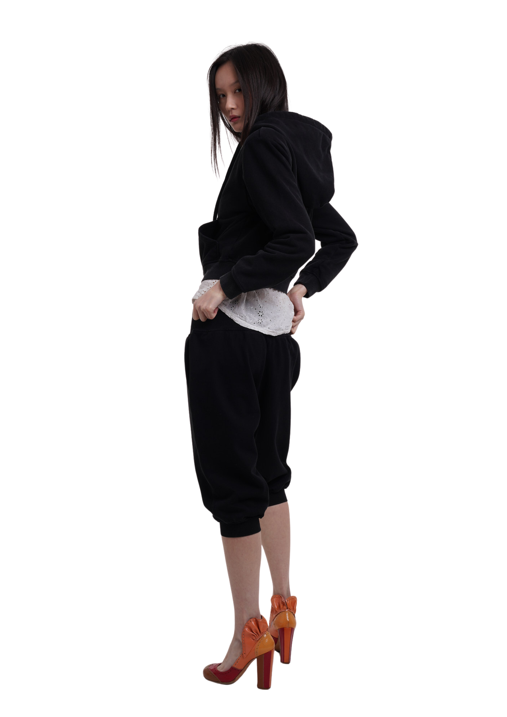 SWEATS SET HOODIE IN WORN BLACK