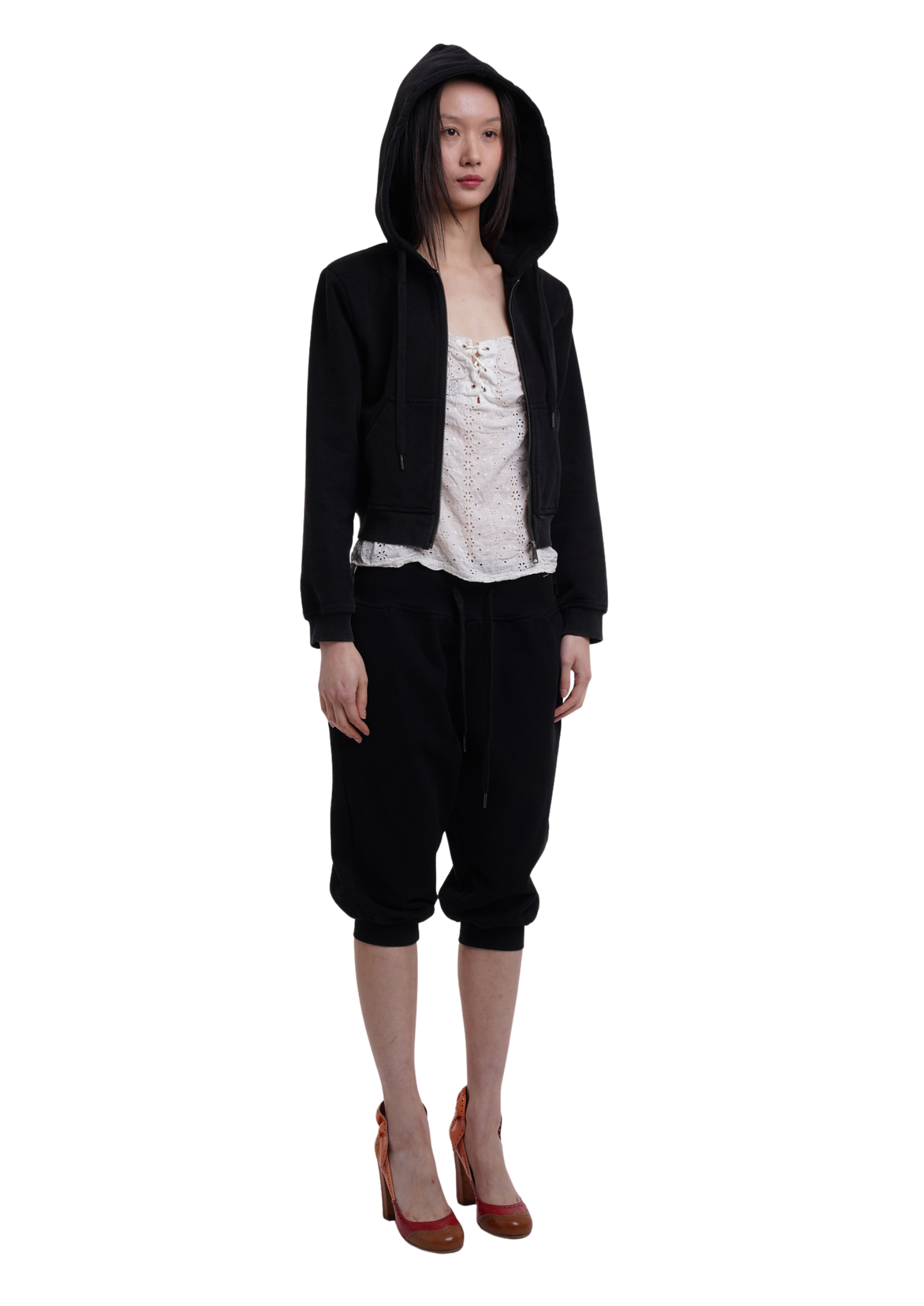 SWEATS SET HOODIE IN WORN BLACK