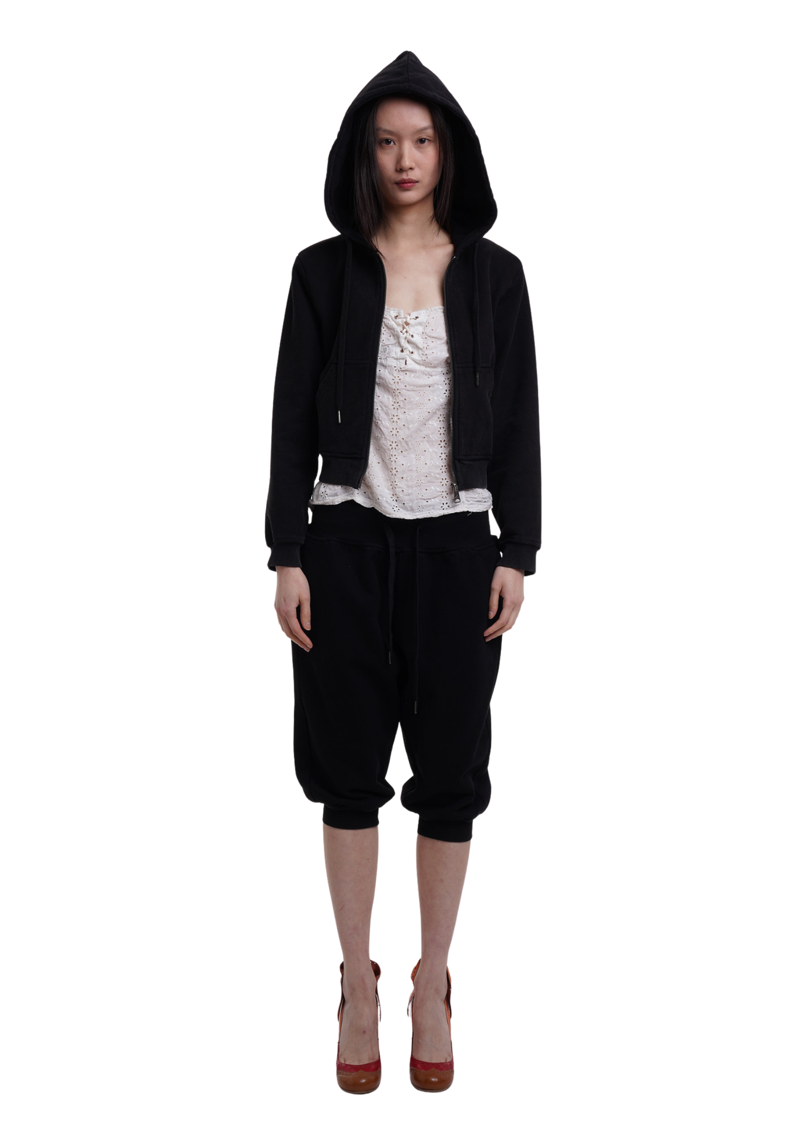 SWEATS SET HOODIE IN WORN BLACK