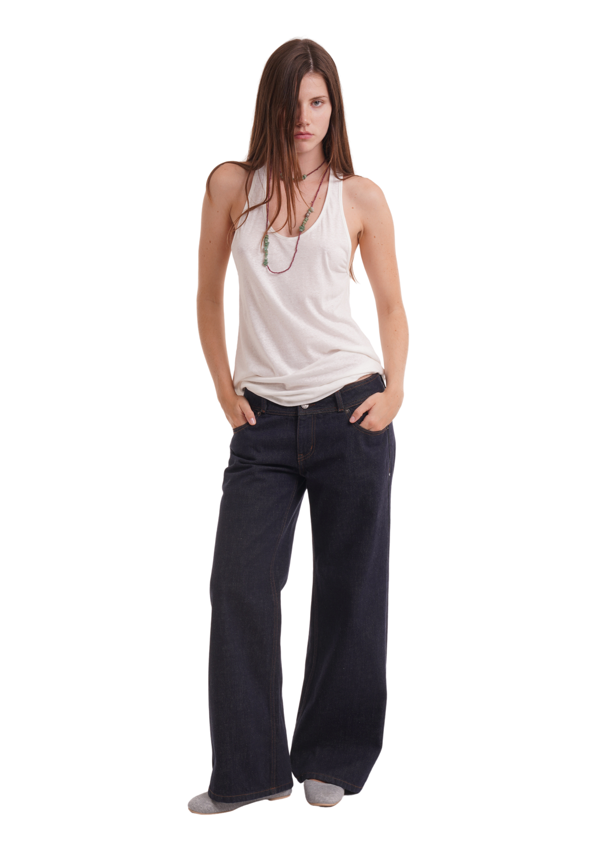 THE COLUMN JEANS IN INDIGO