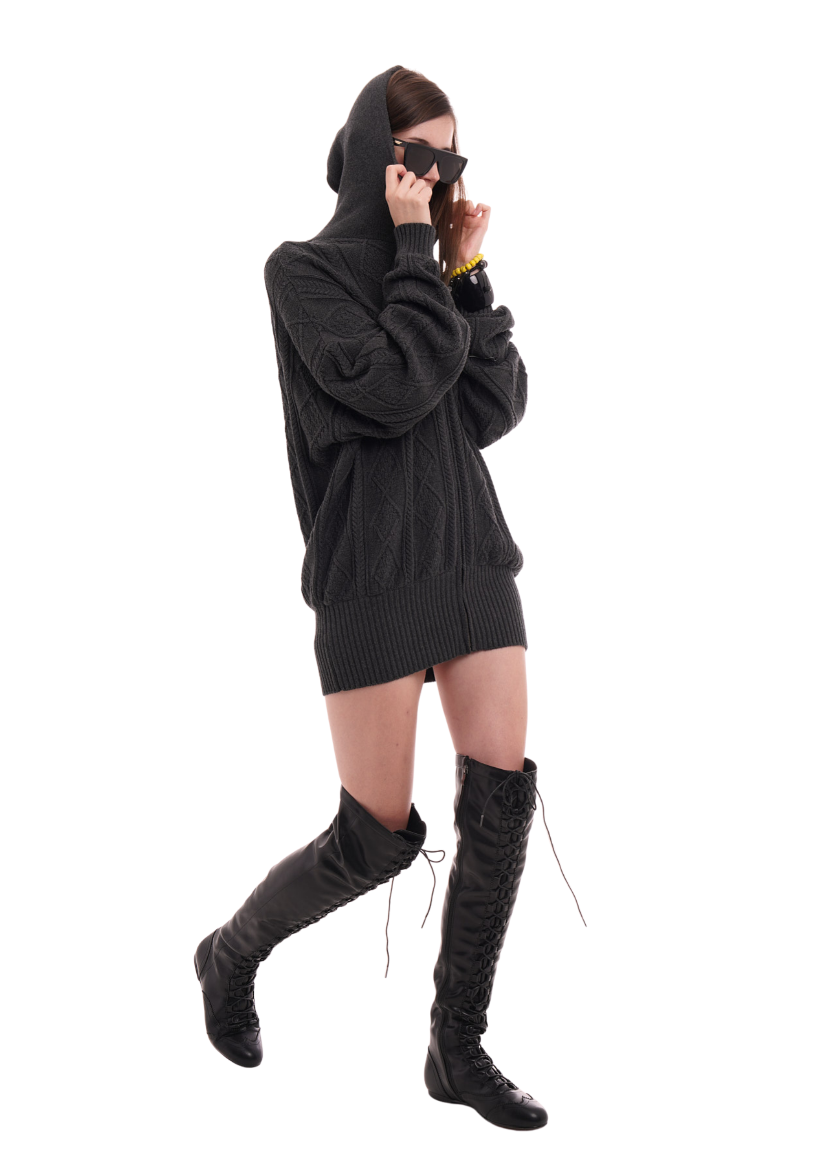 THE CECE DRESS IN WORN BLACK THE CECE DRESS IN WORN BLACK