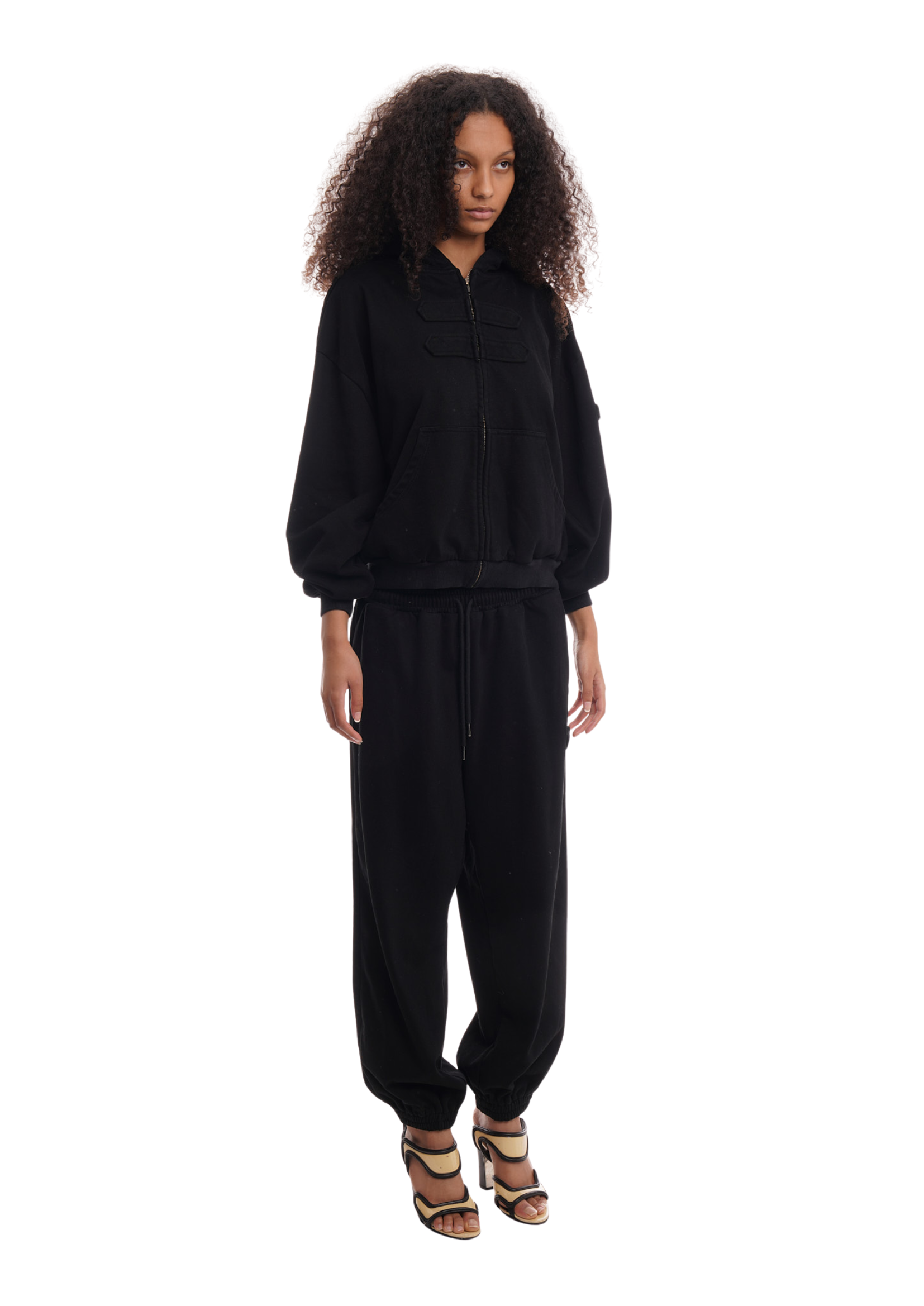 COVER HOODIE IN WASHED BLACK