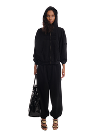 COVER HOODIE IN WASHED BLACK