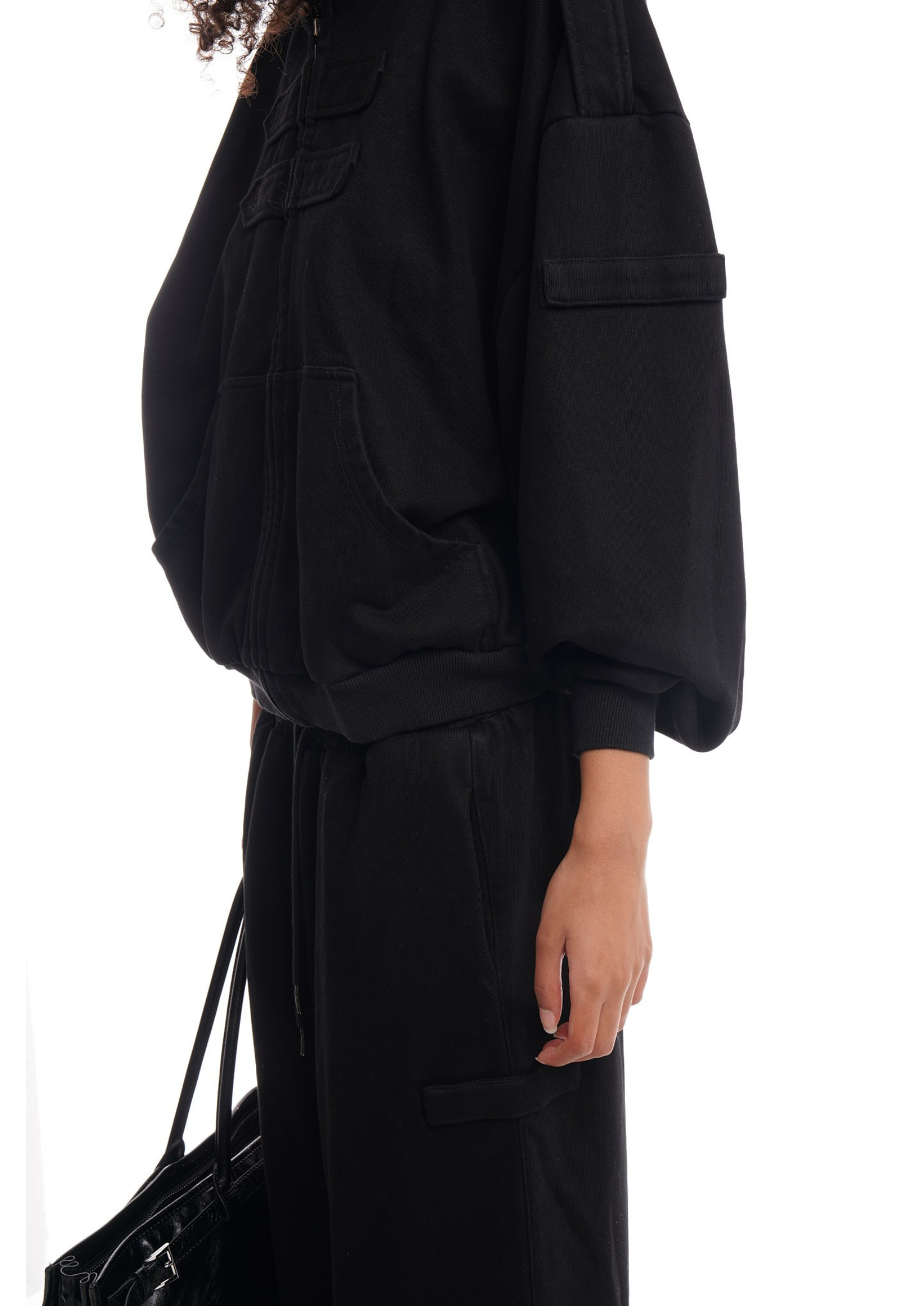 COVER HOODIE IN WASHED BLACK