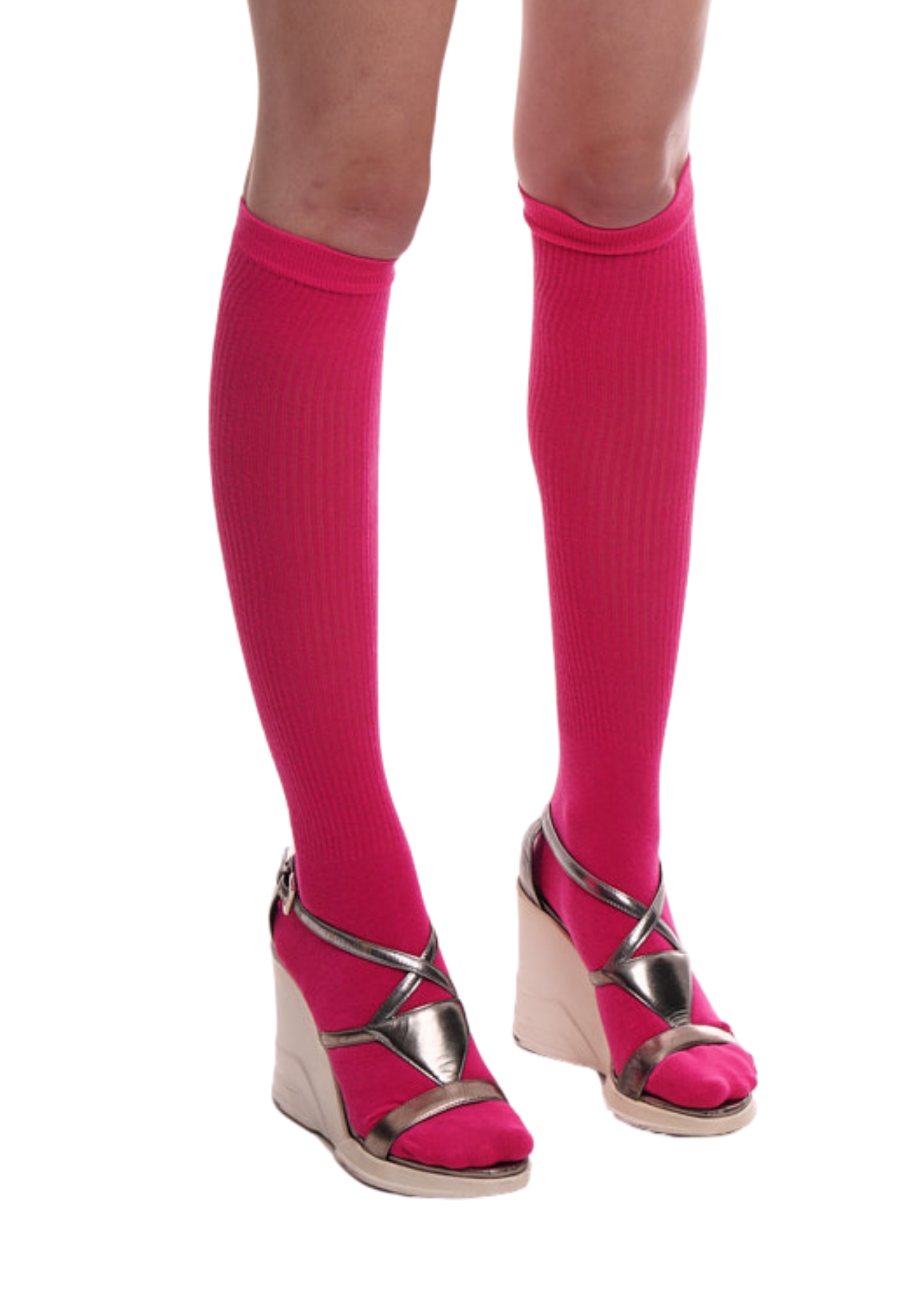 KNEE HIGH SOCKS IN HOT PINK
