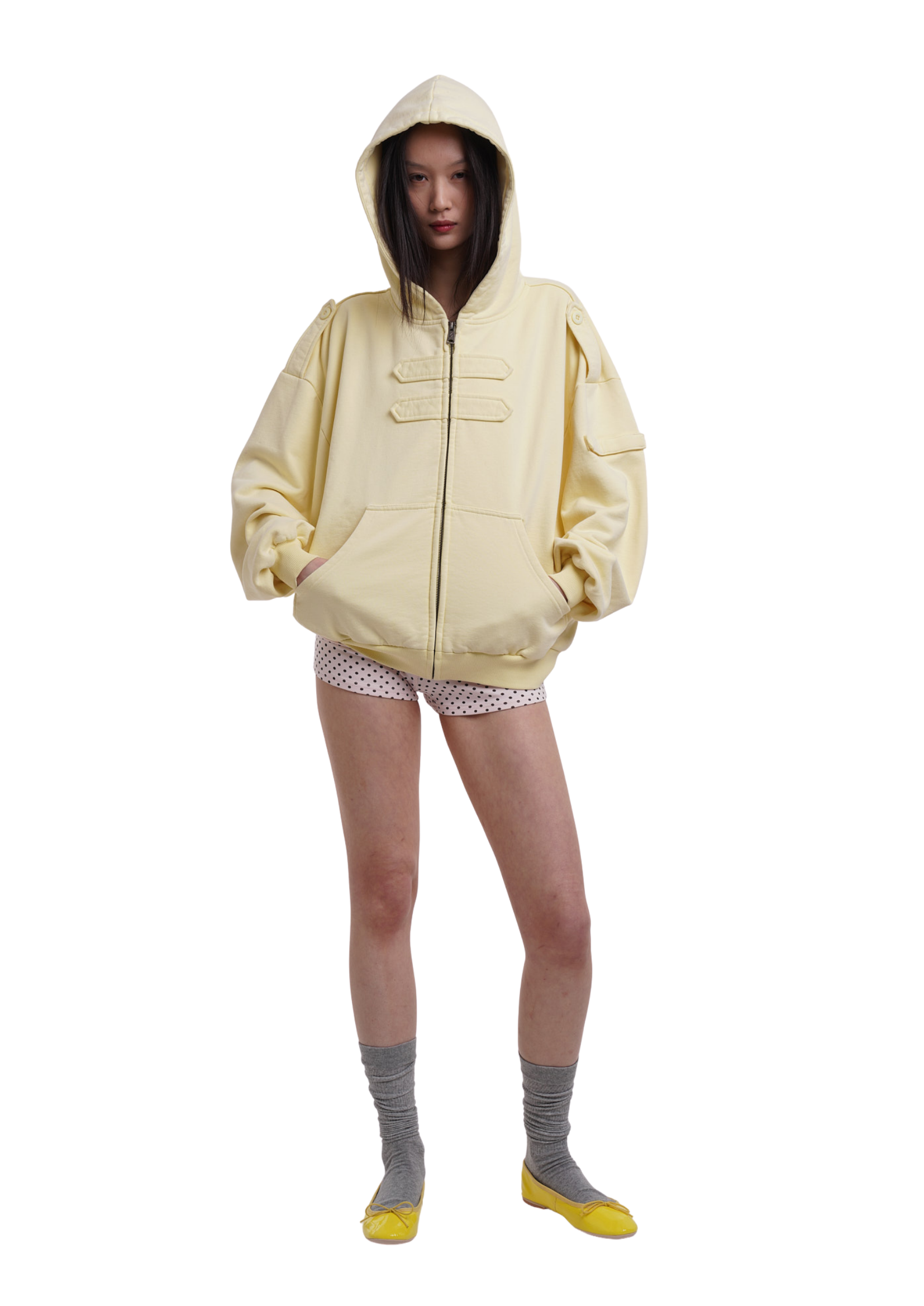 COVER HOODIE IN LEMON