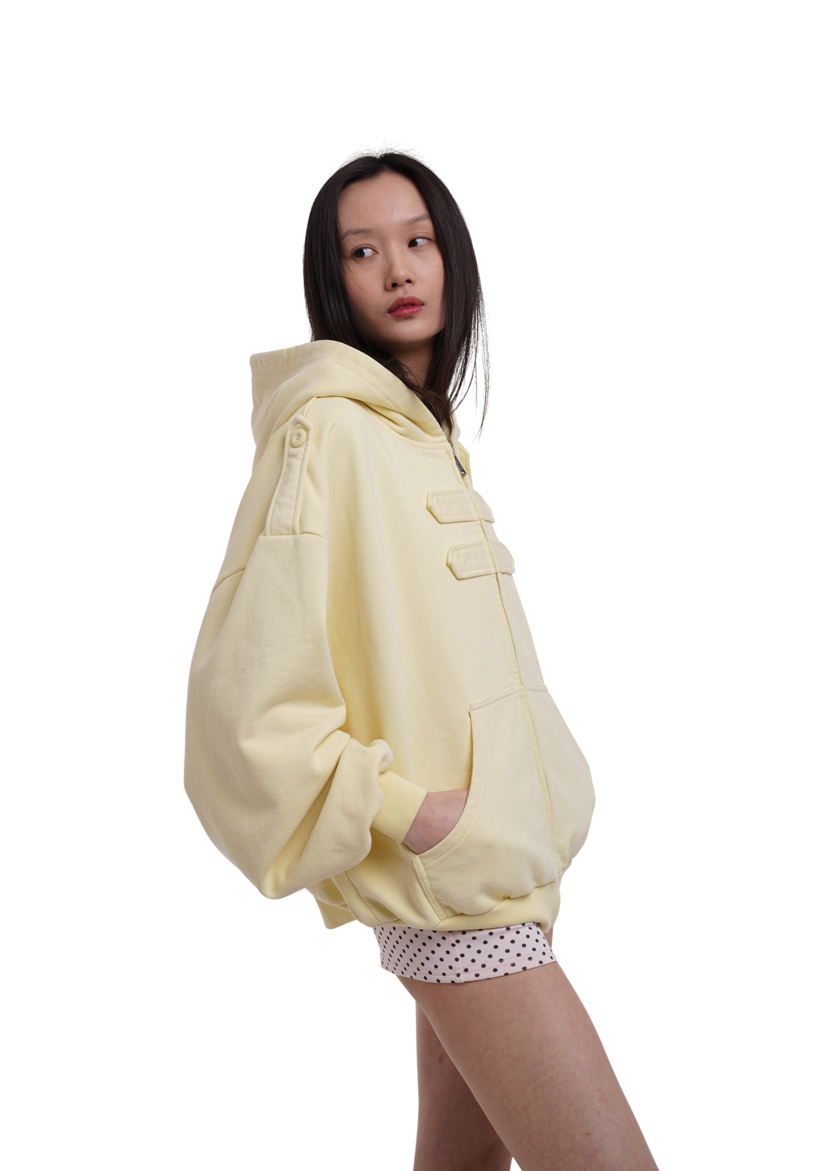 COVER HOODIE IN LEMON