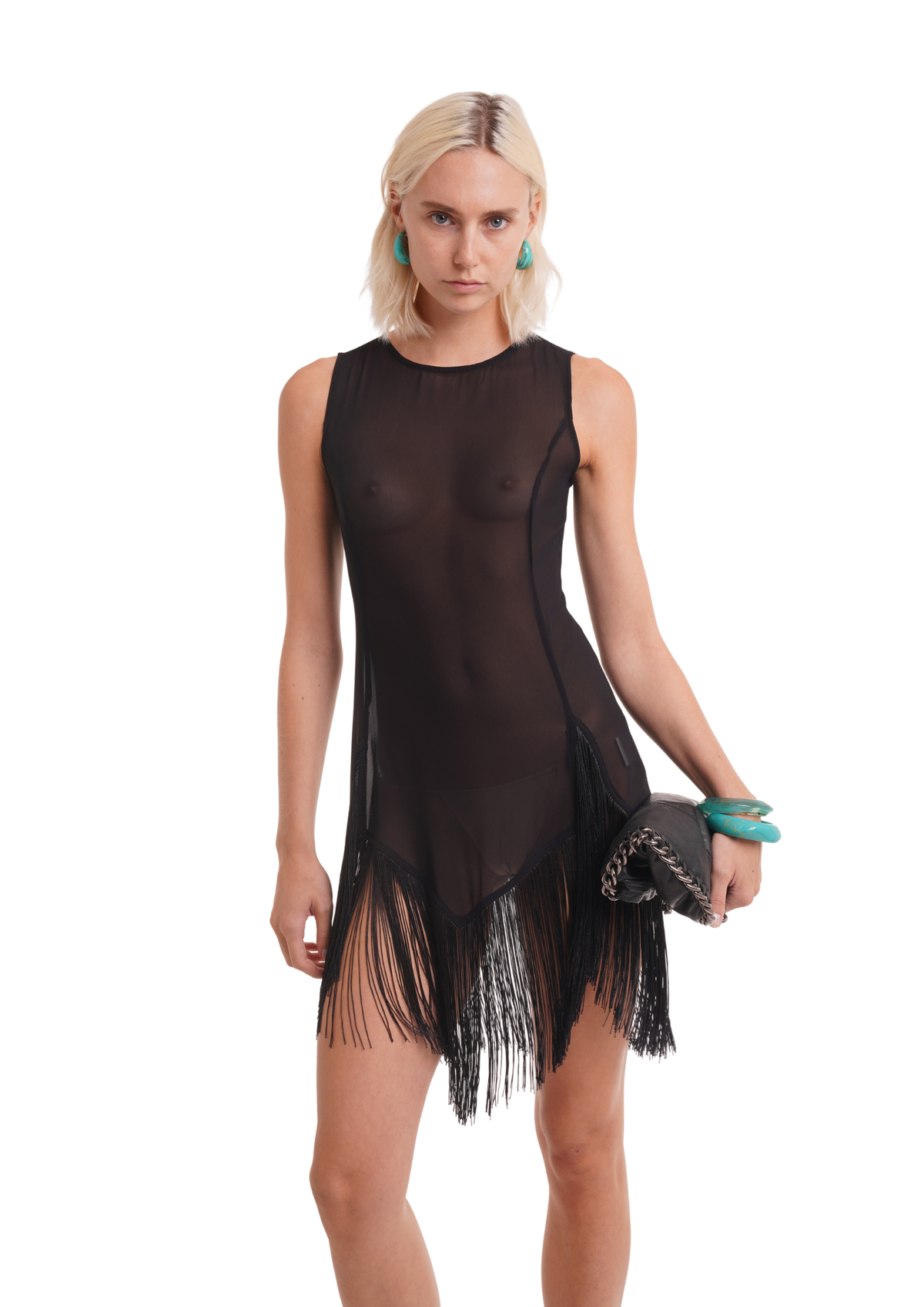 THE ROMY FRINGE DRESS IN BLACK