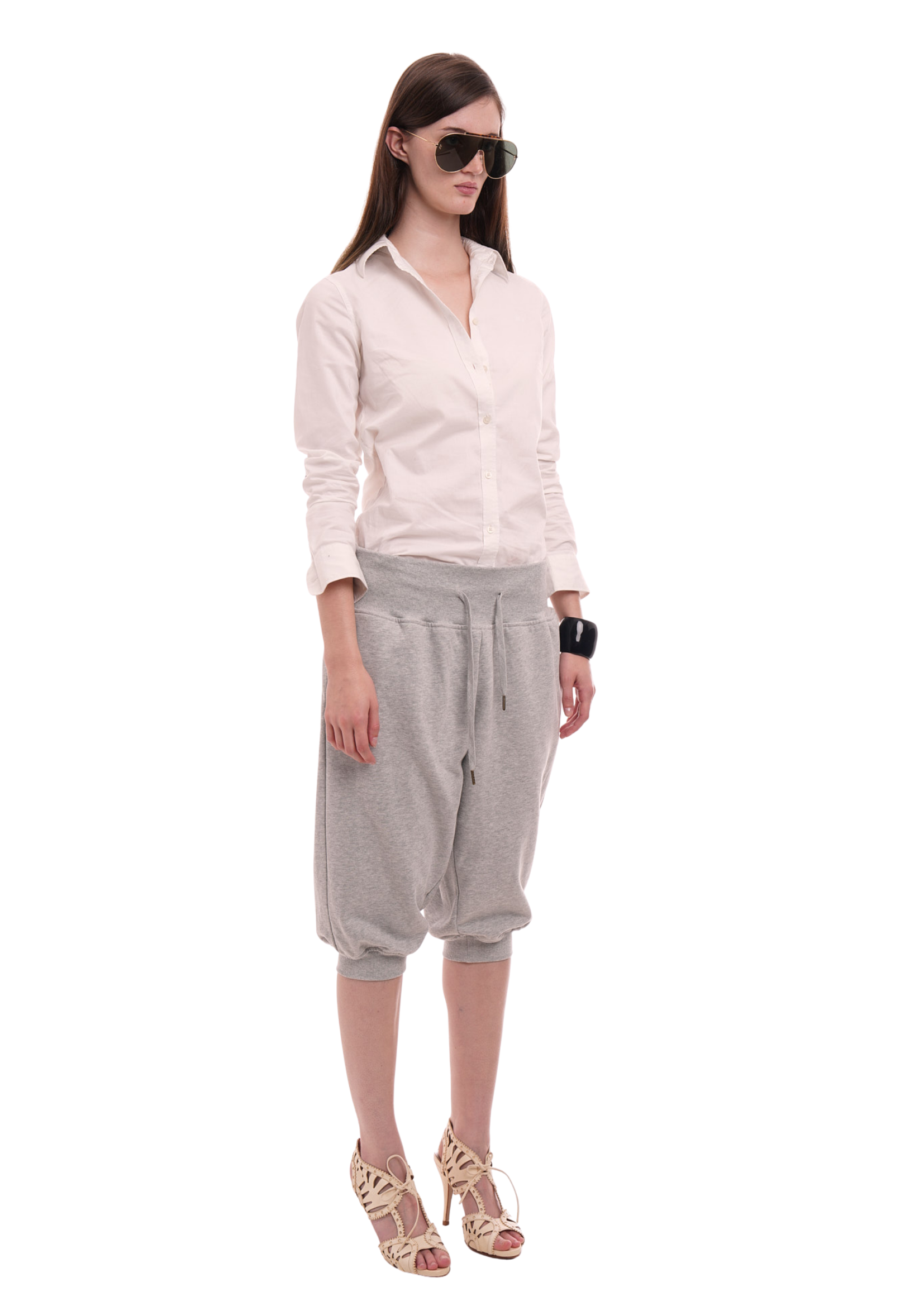 SWEATS SET CAPRIS IN GREY MARL