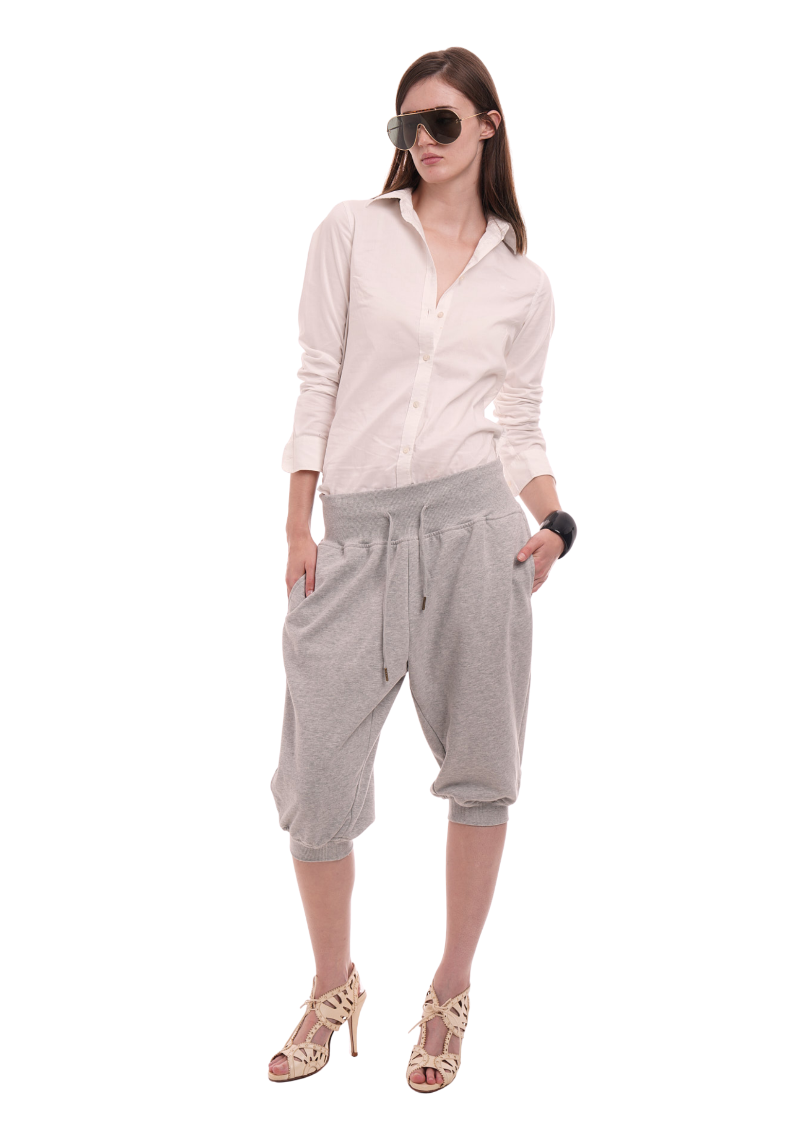 SWEATS SET CAPRIS IN GREY MARL