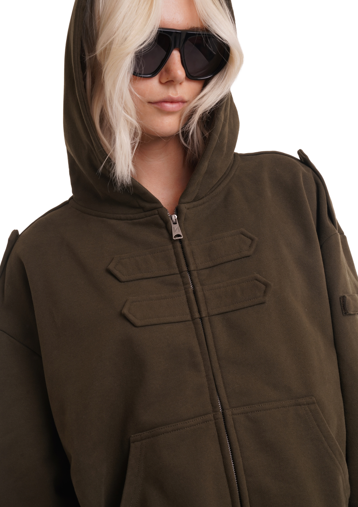 COVER HOODIE IN KHAKI