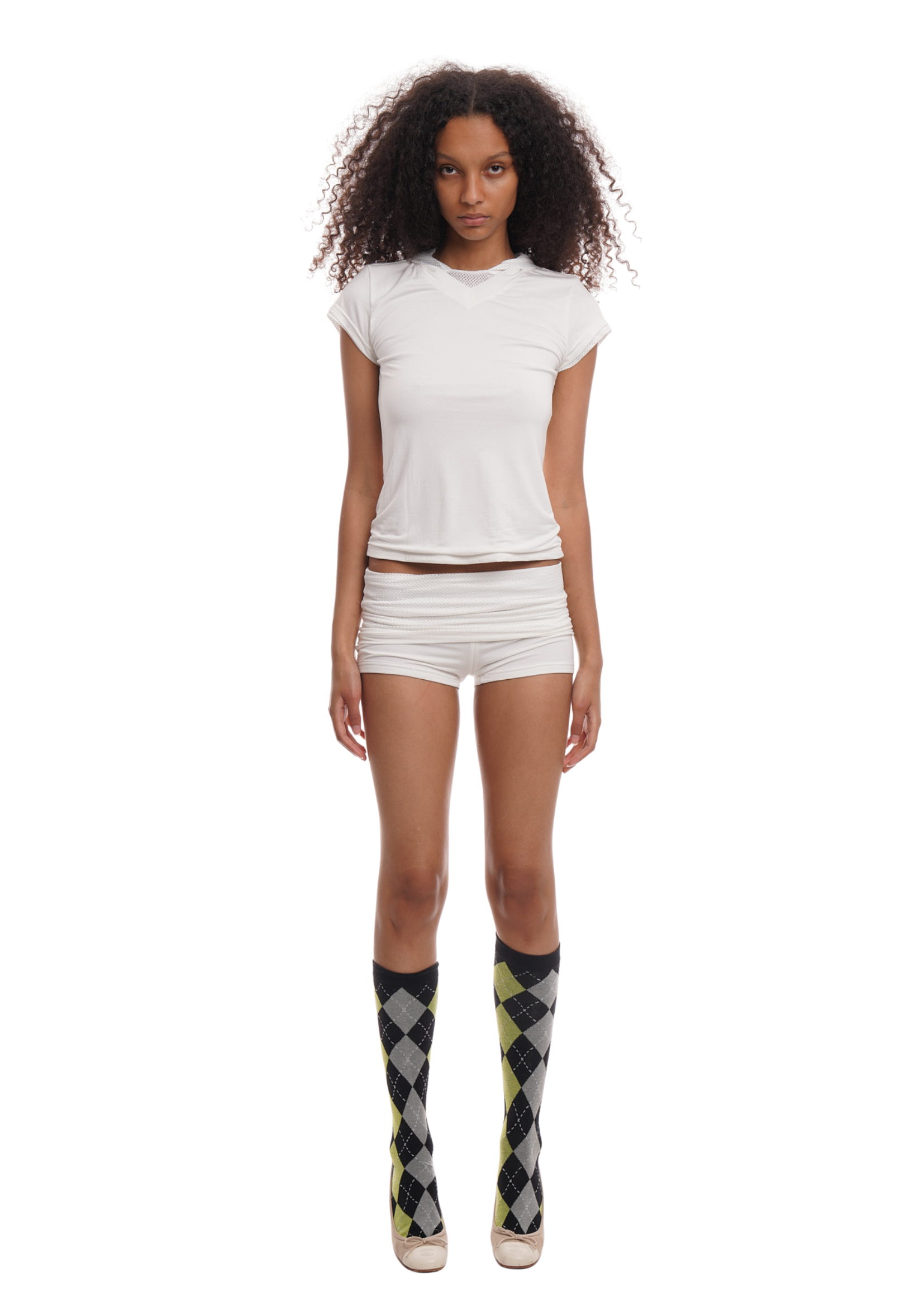COMBAT BABY TEE IN WHITE