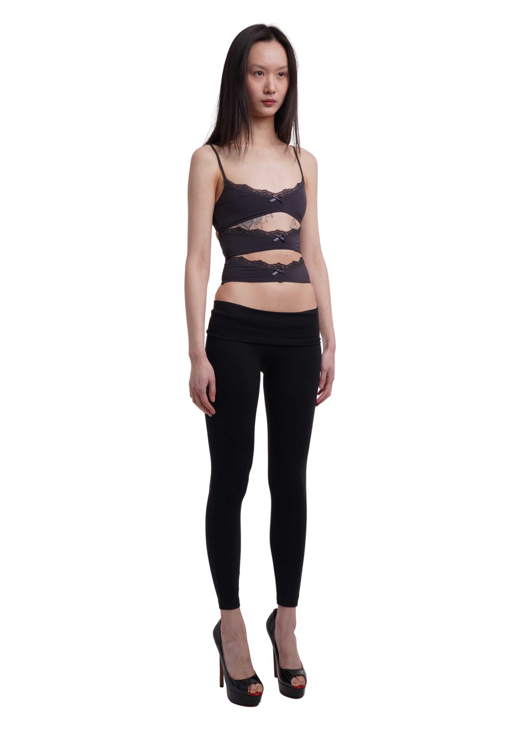 FOLD OVER LEGGINGS IN BLACK