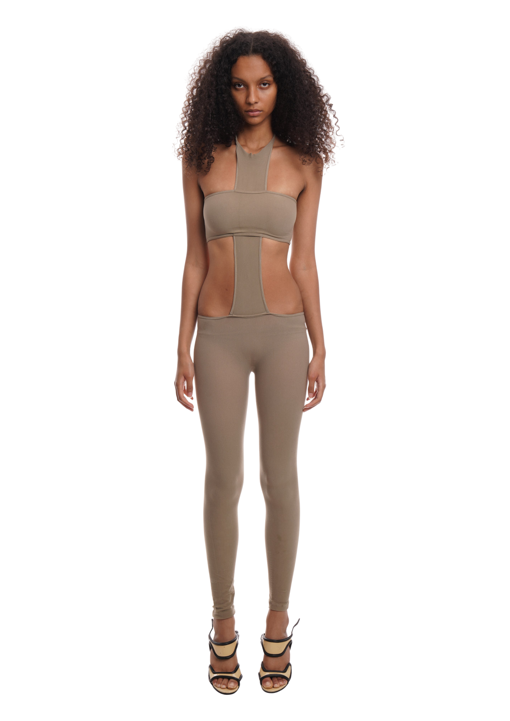 THE CROSS JUMPSUIT IN LIGHT KHAKI