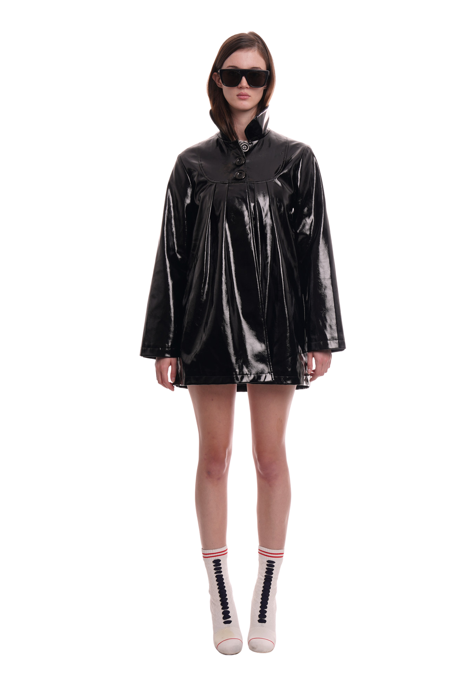 AFTER DARK COAT IN BLACK GLOSS