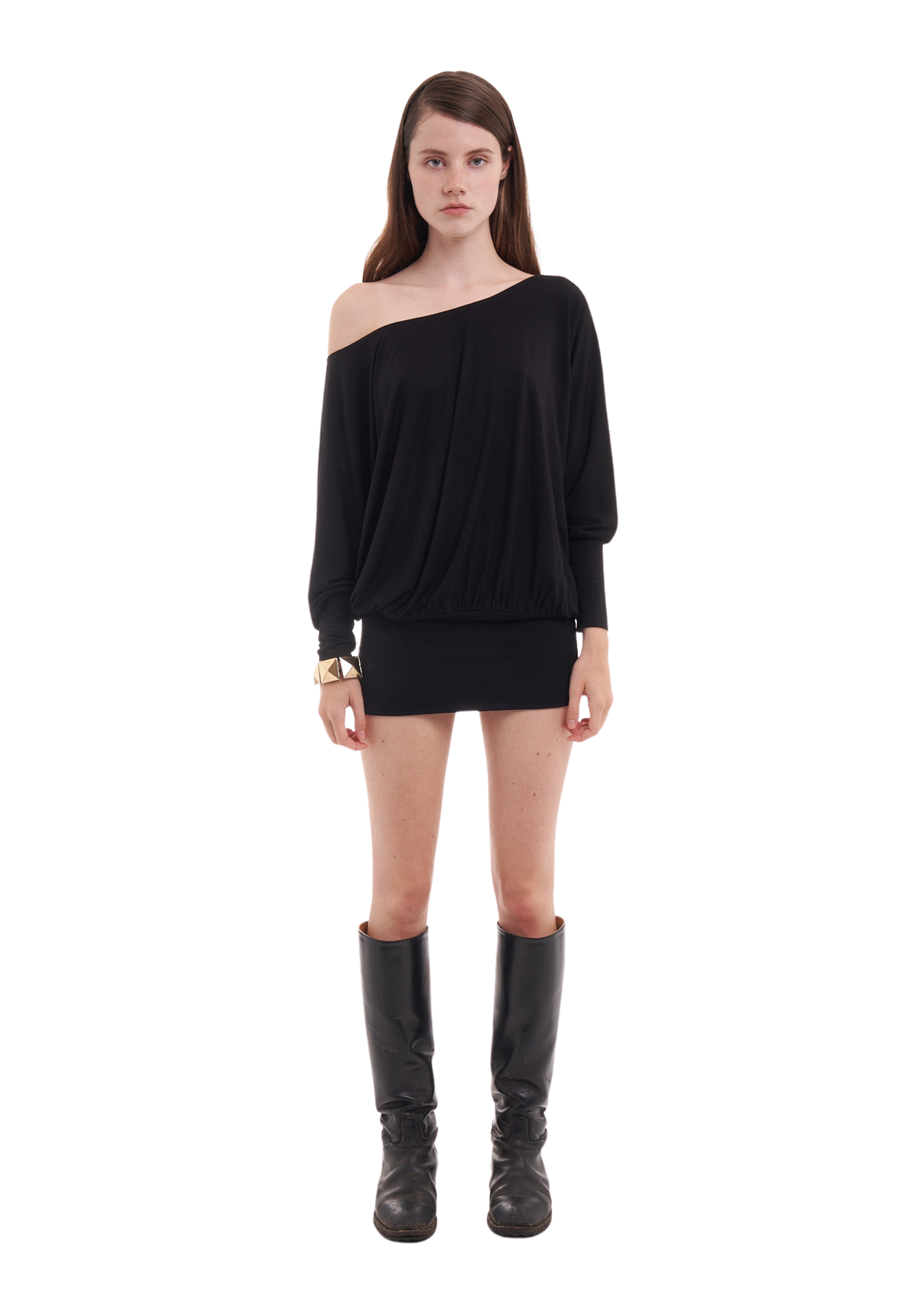 CHARLI DRESS IN CHARCOAL BLACK