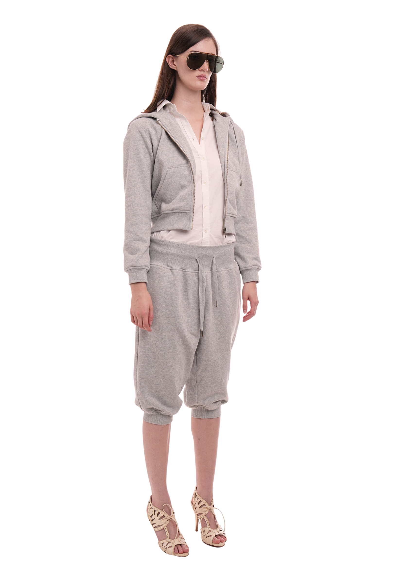 SWEATS SET HOODIE IN GREY MARL