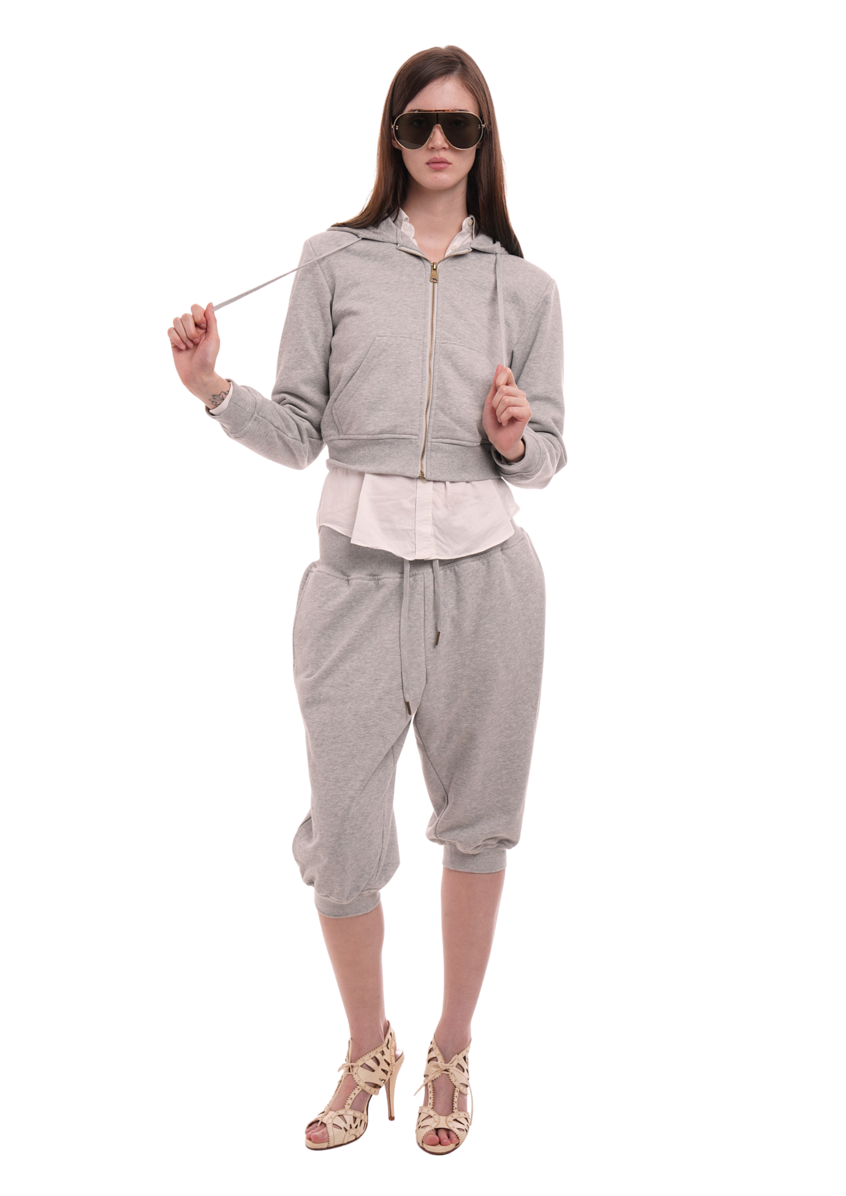SWEATS SET HOODIE IN GREY MARL