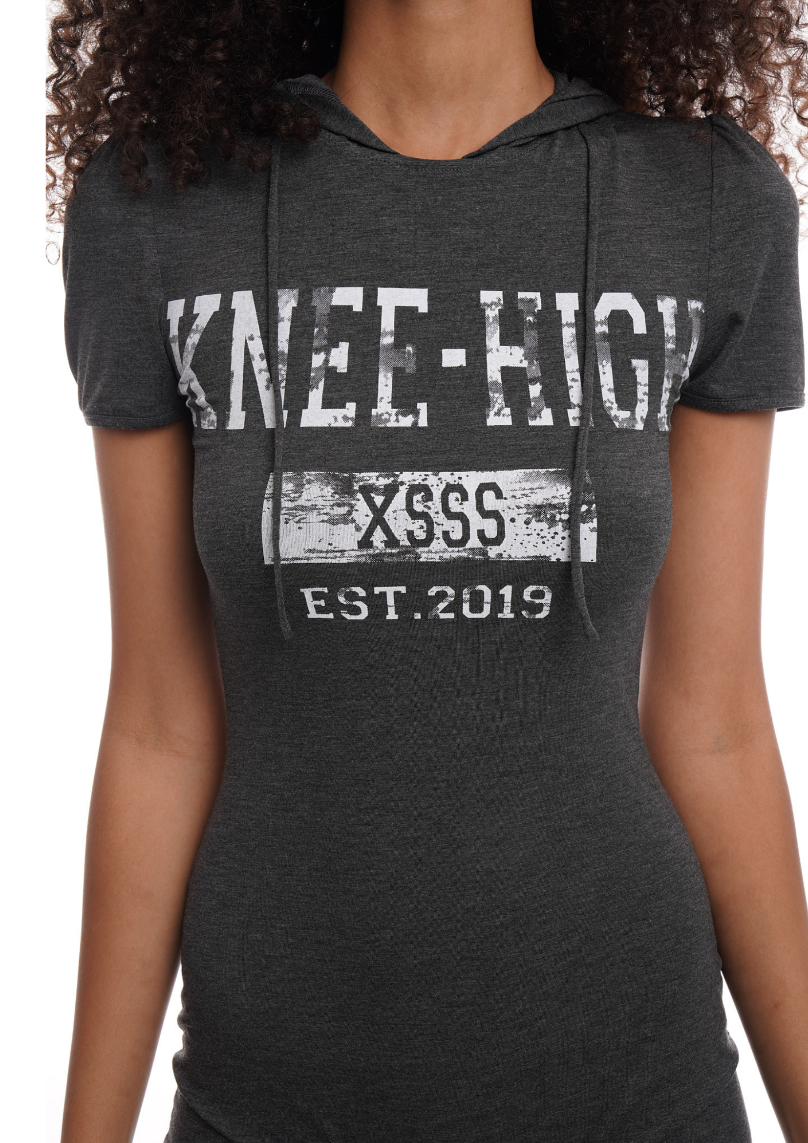 KNEE HIGH PLAYSUIT IN DARK GREY