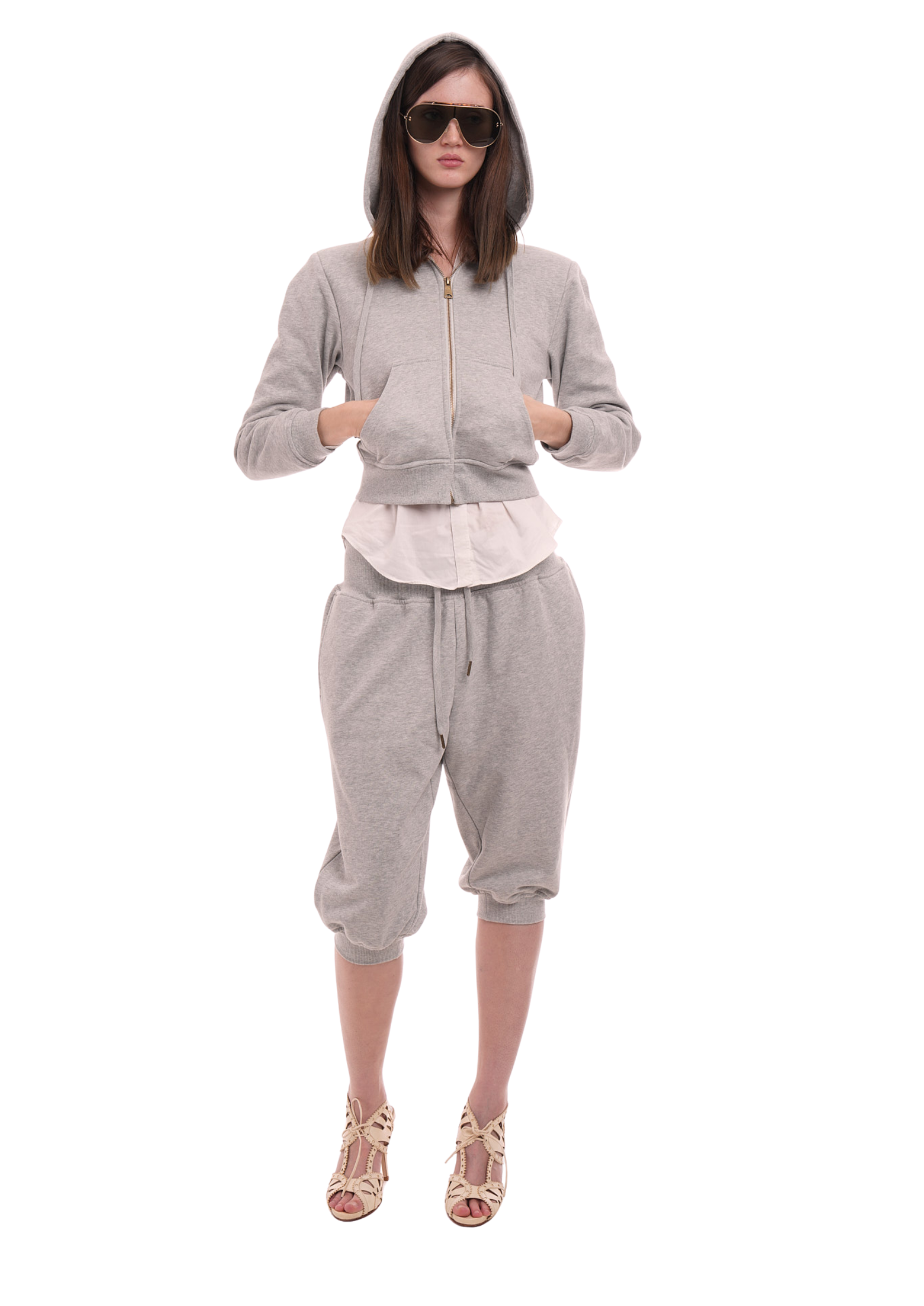 SWEATS SET CAPRIS IN GREY MARL
