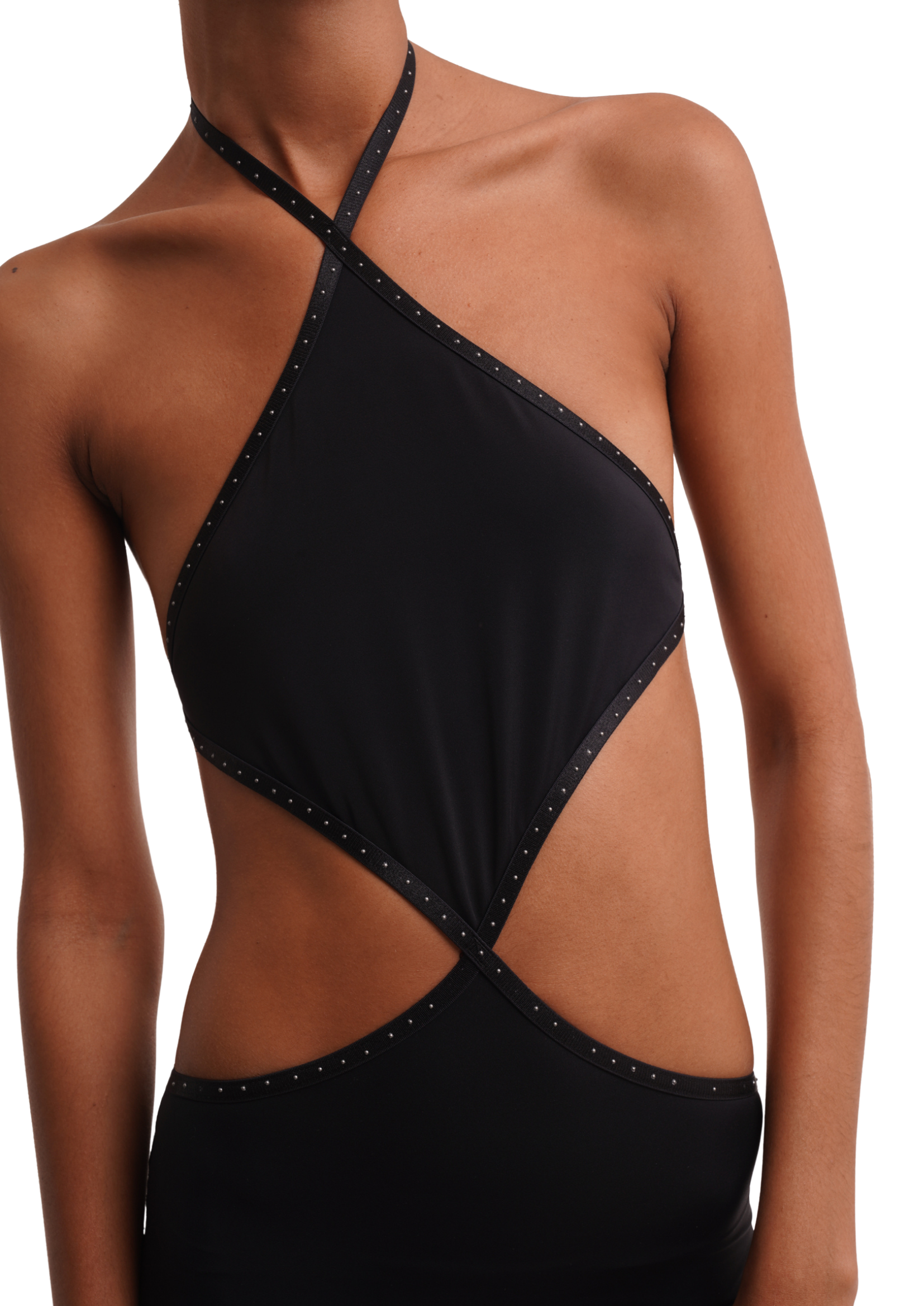 DIAMOND TRIANGLE DRESS IN BLACK
