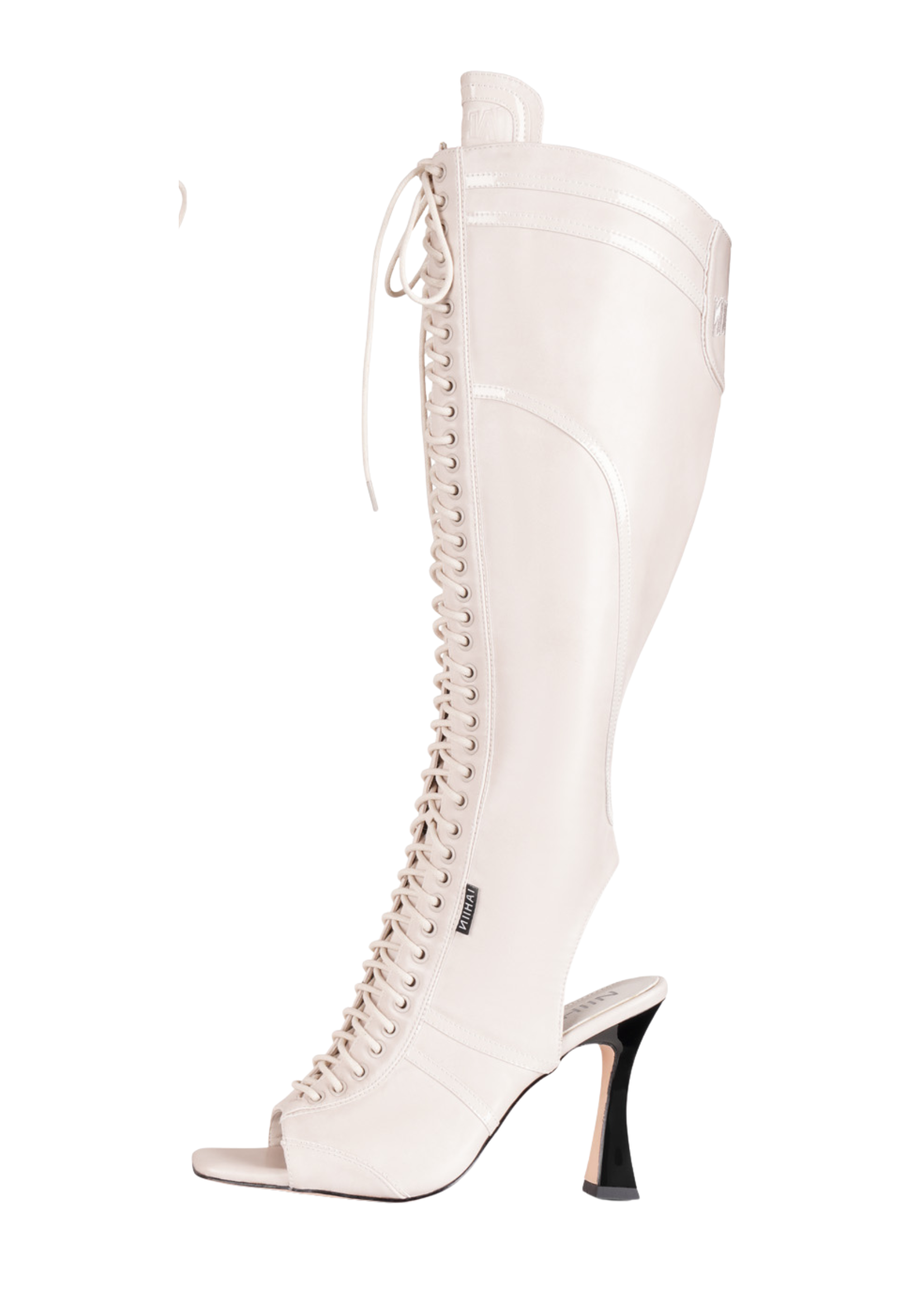 THE STRIKER LACE UP BOOTS IN BEIGE