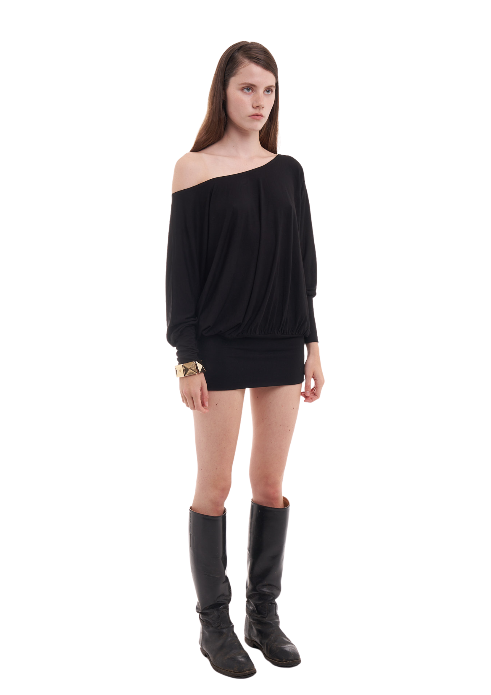 CHARLI DRESS IN CHARCOAL BLACK