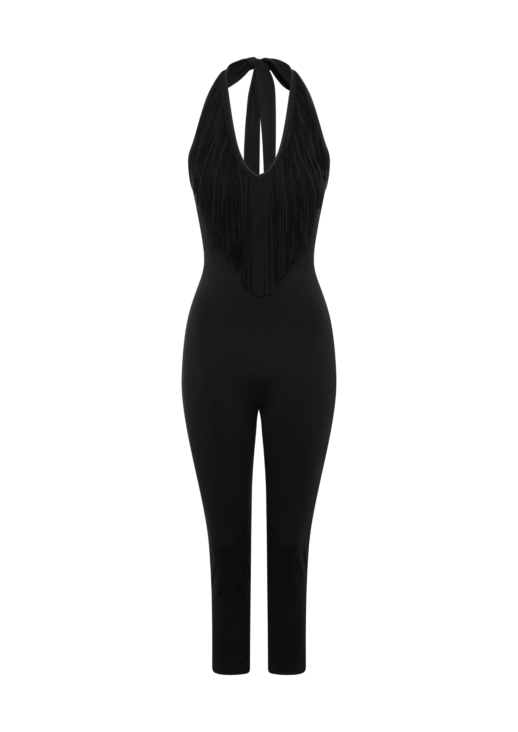 FRINGE CAPRI SUIT IN BLACK