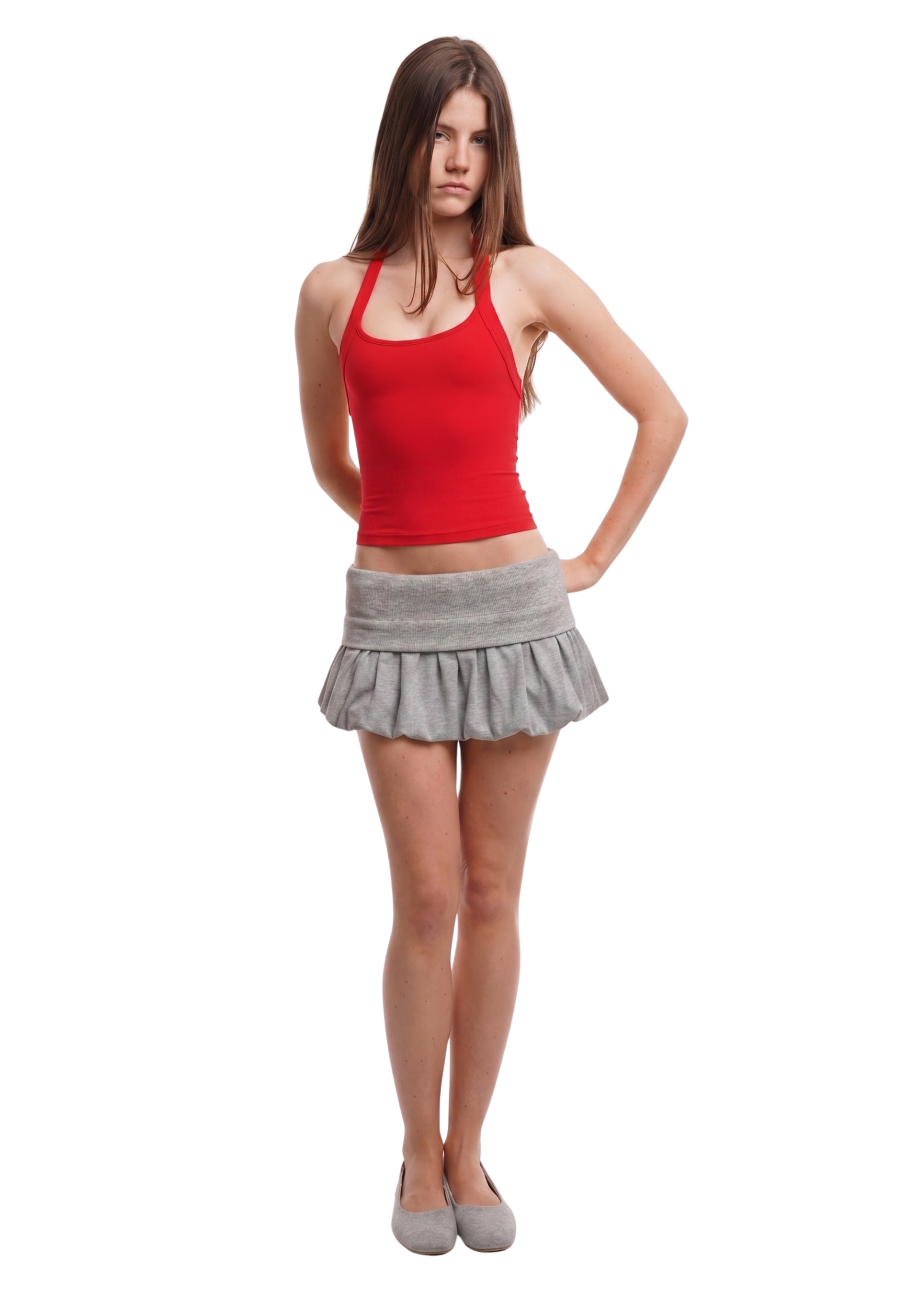 PUFF SKIRT IN GREY MARL