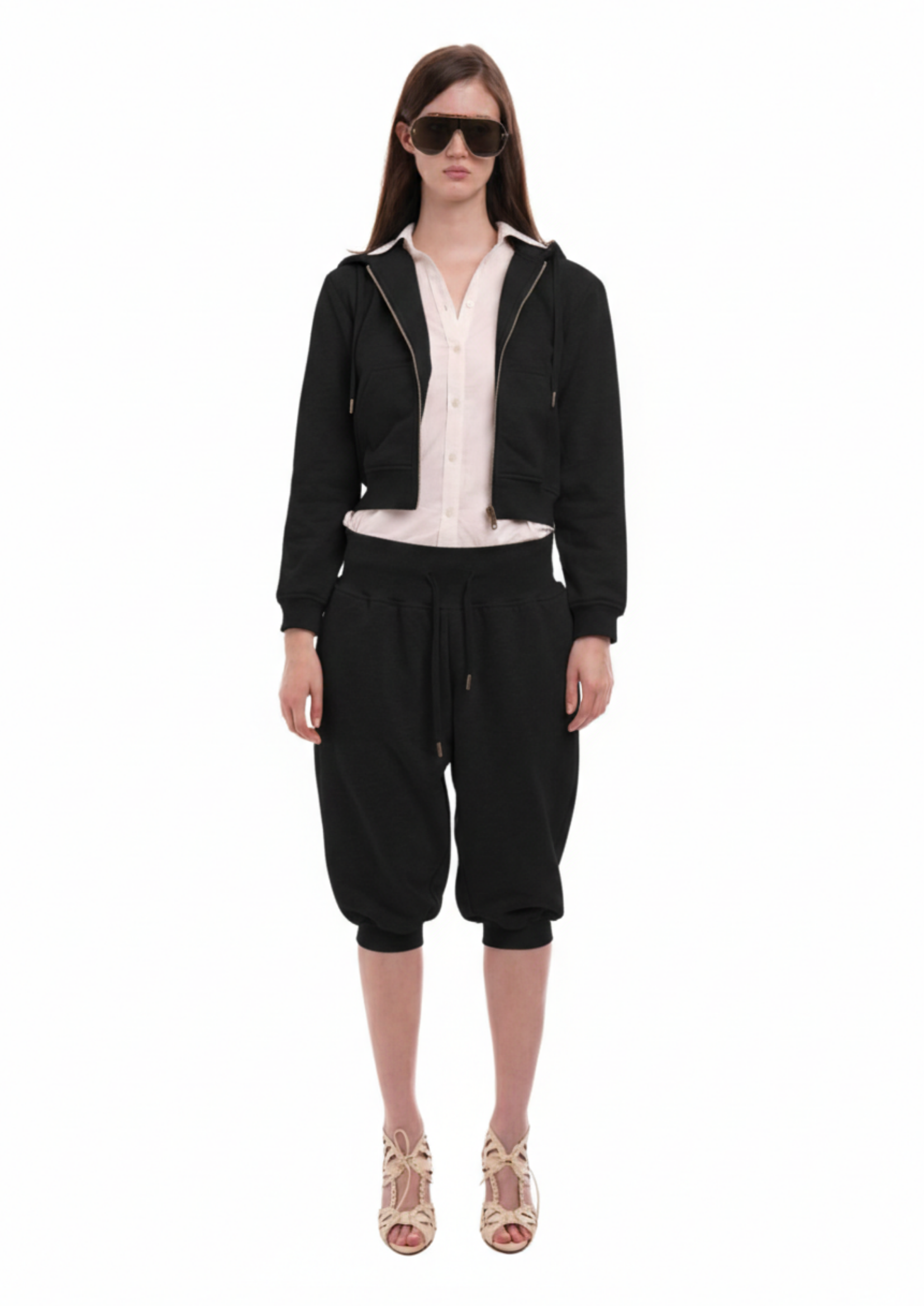 SWEATS SET HOODIE IN WORN BLACK