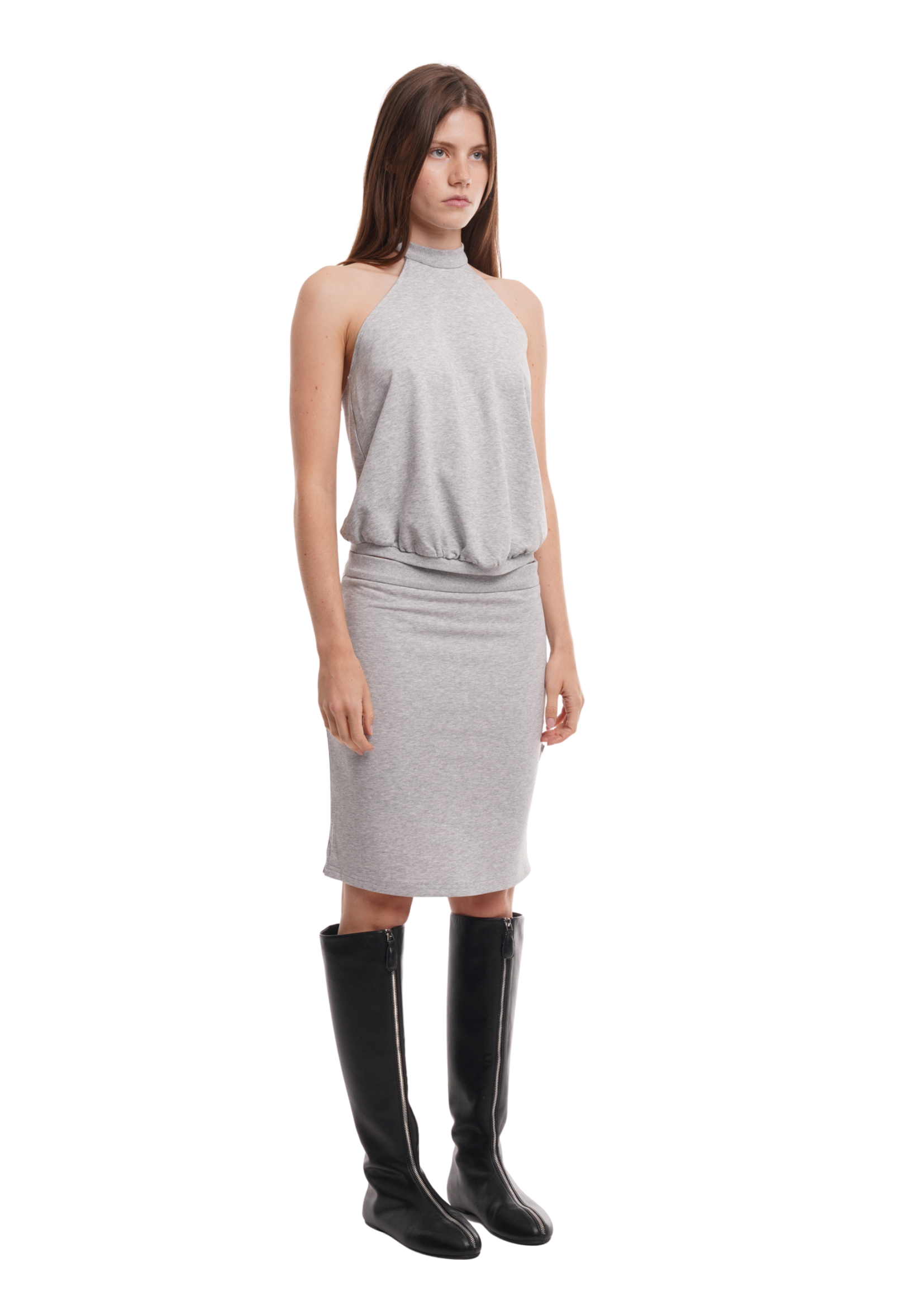 UTILITY SKIRT IN GREY MARL