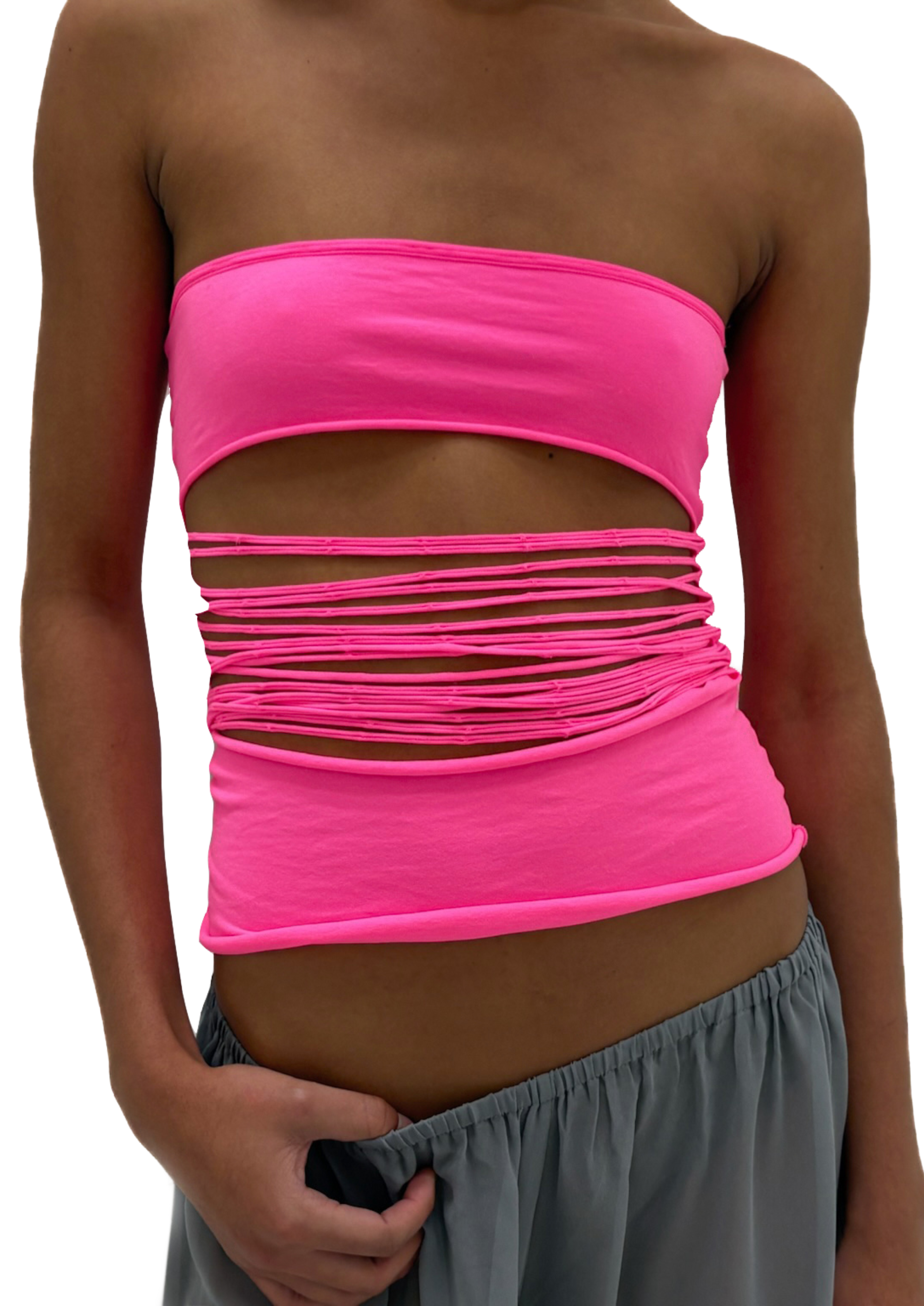 CUT BANDEAU IN NEON PINK