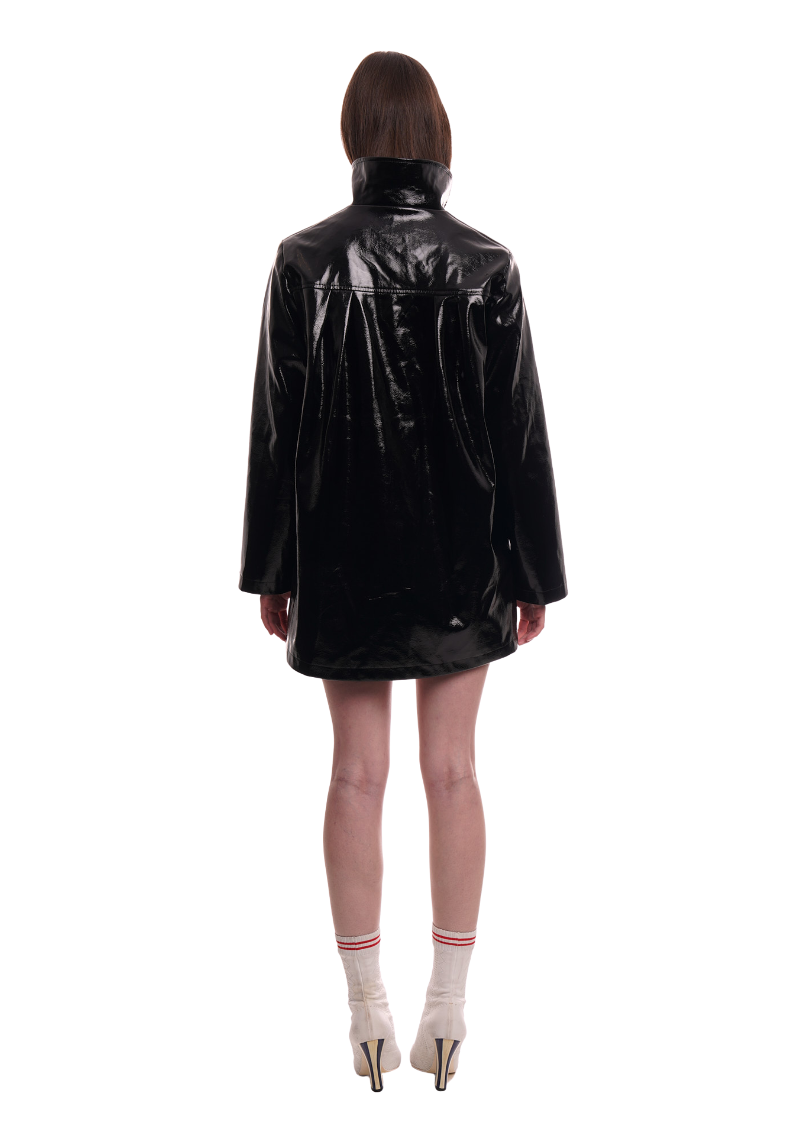 AFTER DARK COAT IN BLACK GLOSS