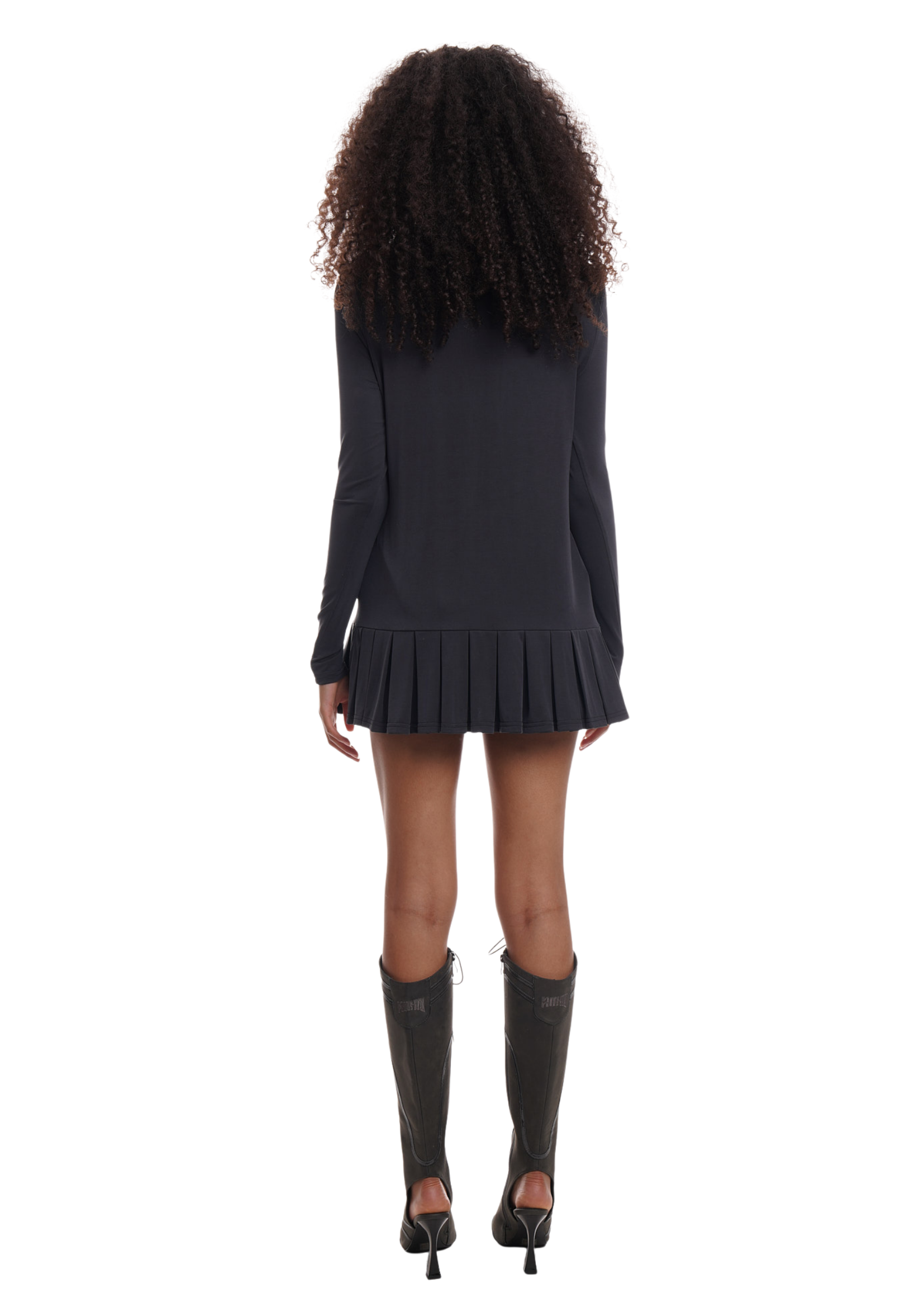 UNIFORM DRESS IN WASHED BLACK