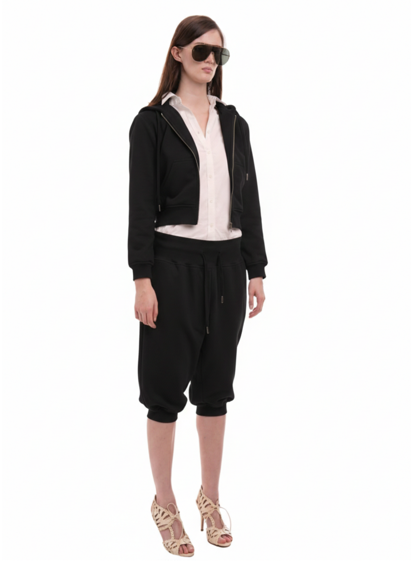 SWEATS SET HOODIE IN WORN BLACK