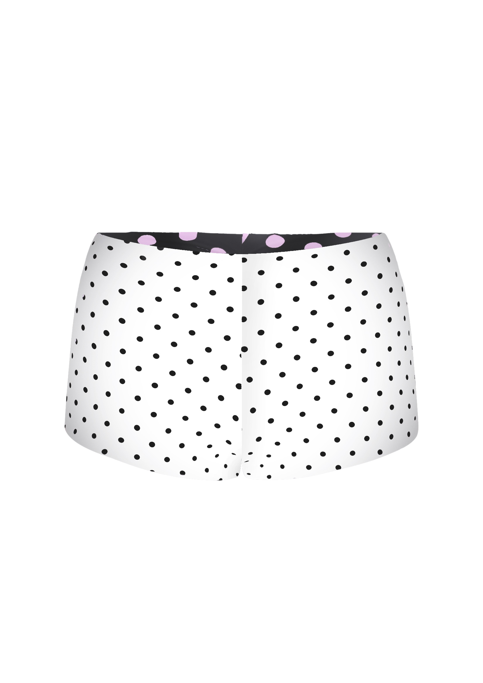 POLKA BOOTY SHORTS IN REVERSE BLACK & WHITE
