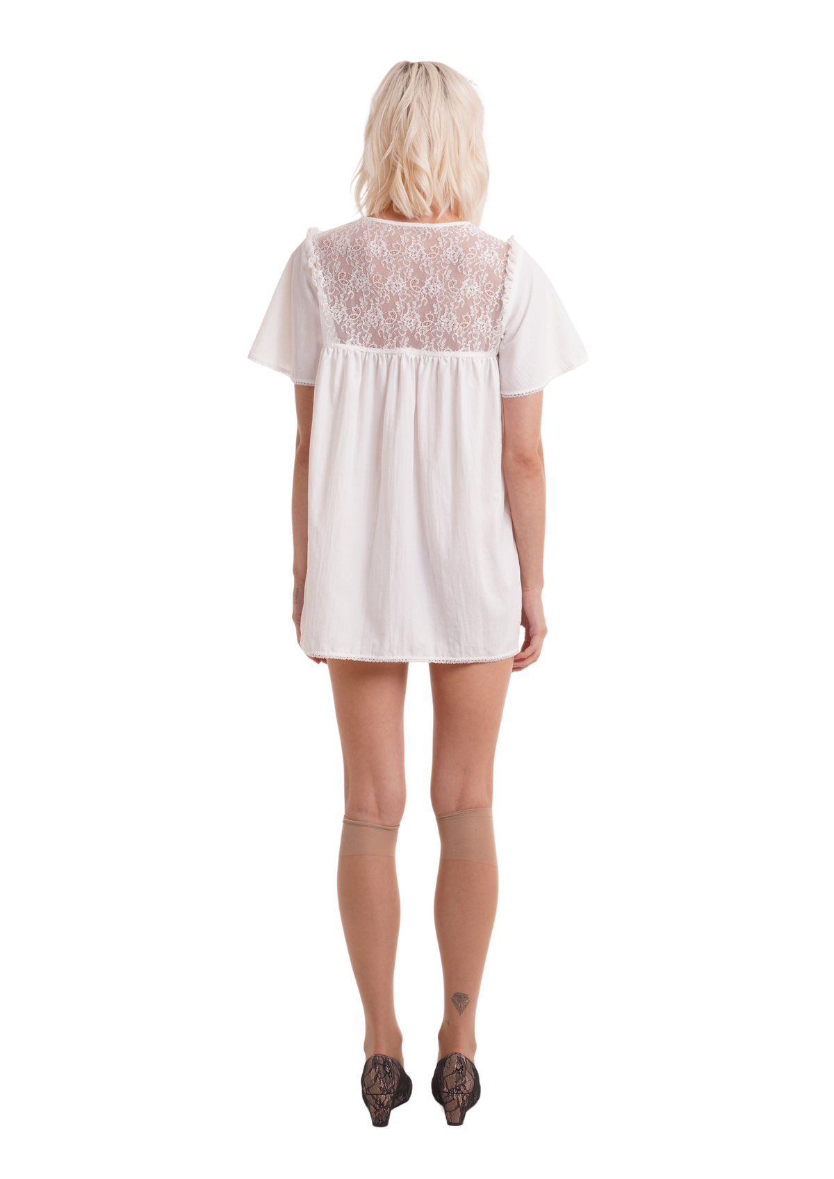 THE INES DRESS IN DULL WHITE