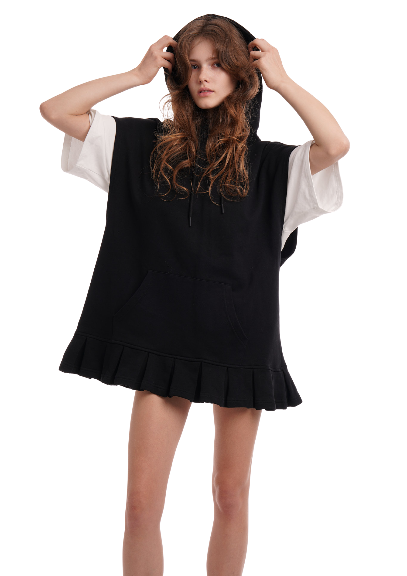 SLEEVELESS HOODIE DRESS